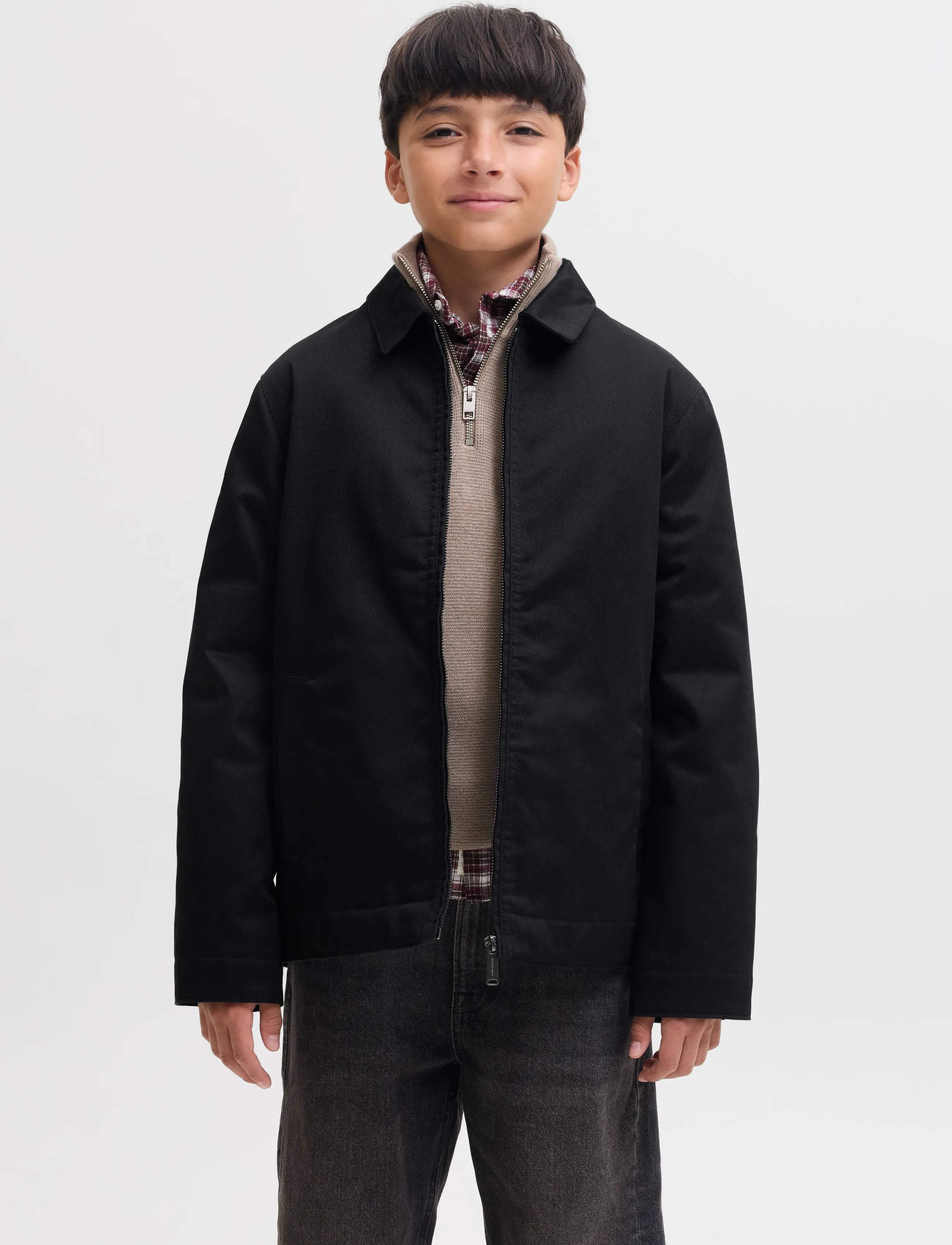 Jack & Jones Jjecolton Worker Jacket Jnr, 152, Jackets Coats, Schwarz - Light Jackets, Kinder
