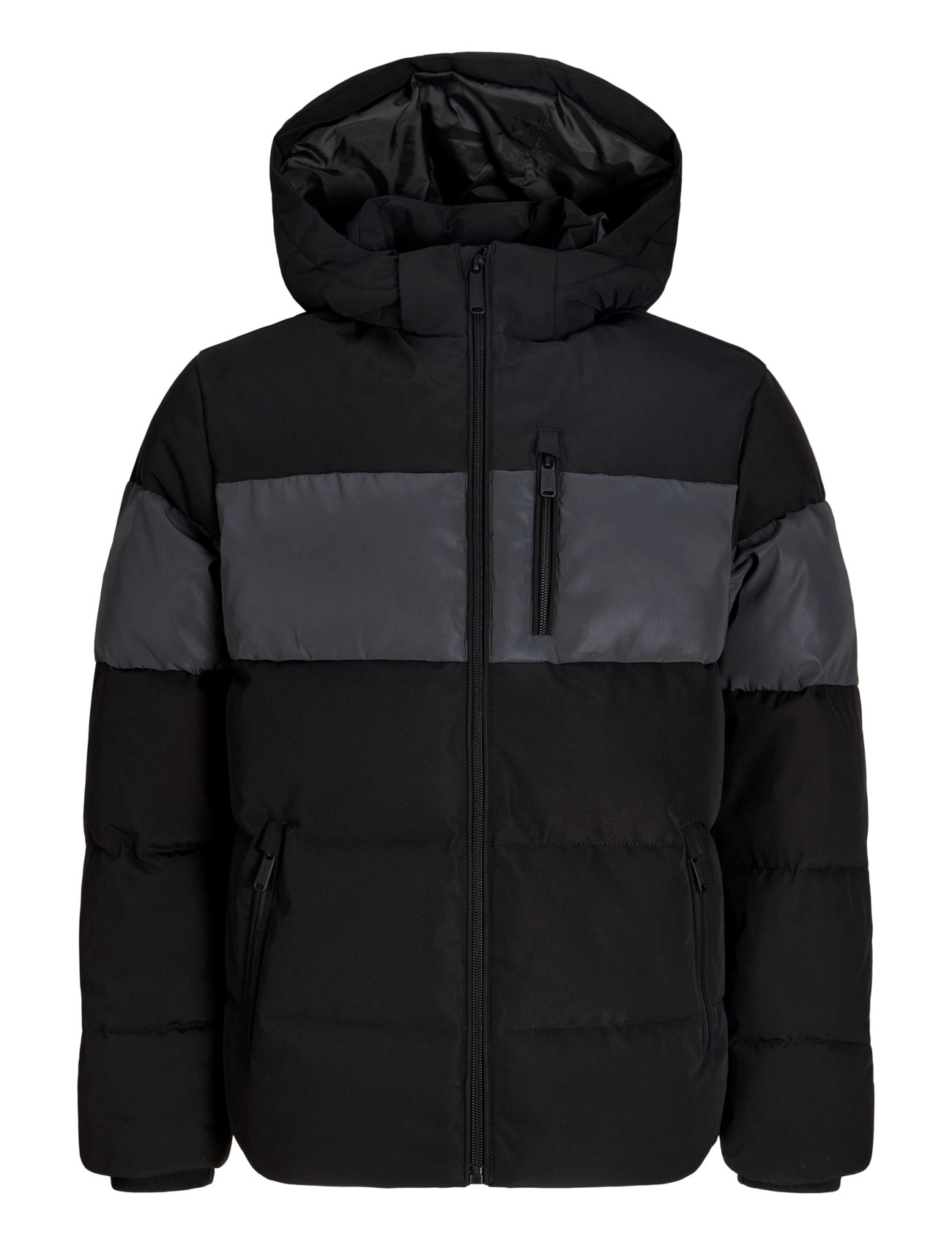 Jack & Jones JJEBECKS REFLECTIVE PUFFER JNR - Termotøj - BLACK / black