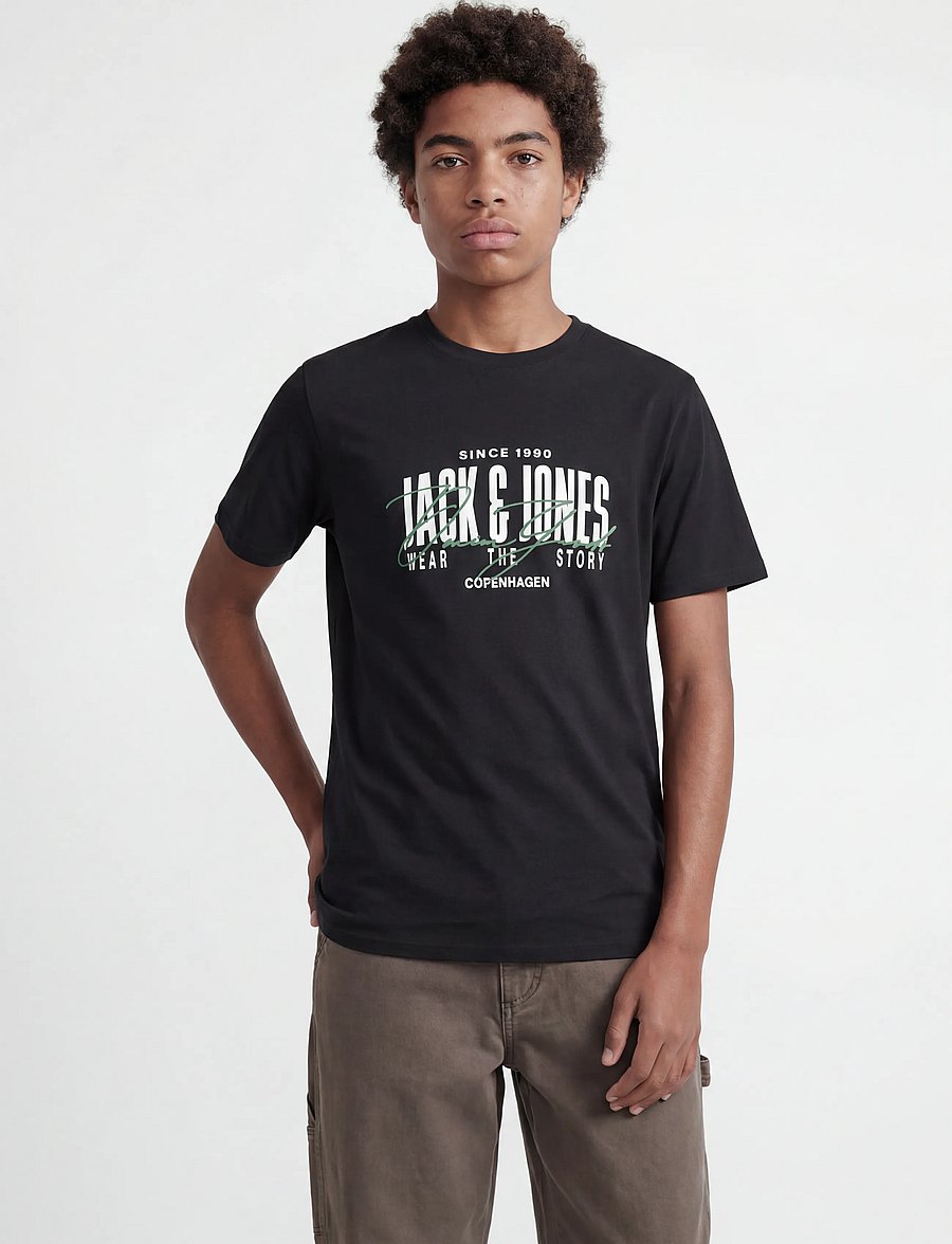 Jack & Jones - JJAERO TEE SS CREW NECK JNR - kurzärmelige - black - 0