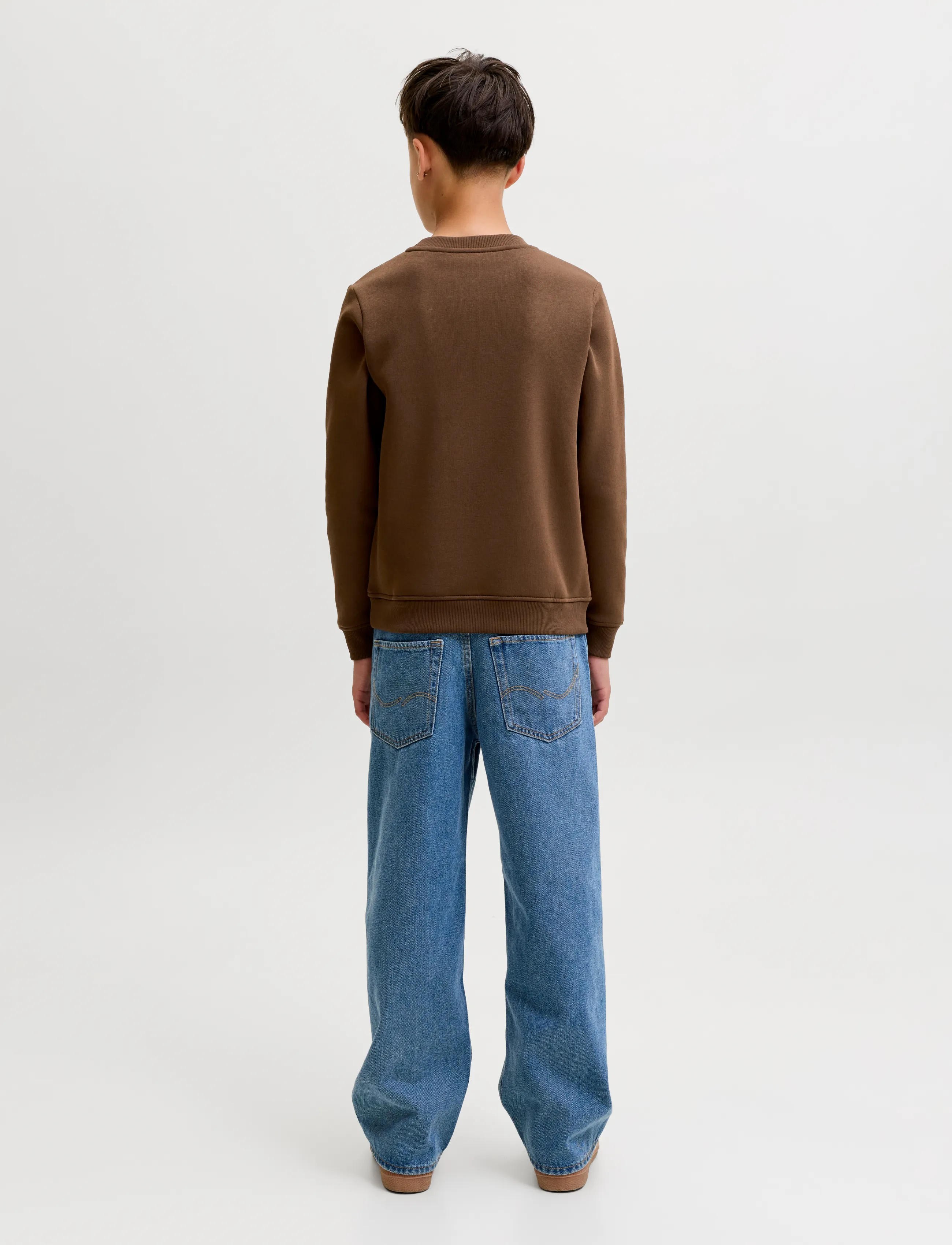 Jack & Jones - JJAERO SWEAT CREW NECK JNR - sweatshirts - cocoa - 3