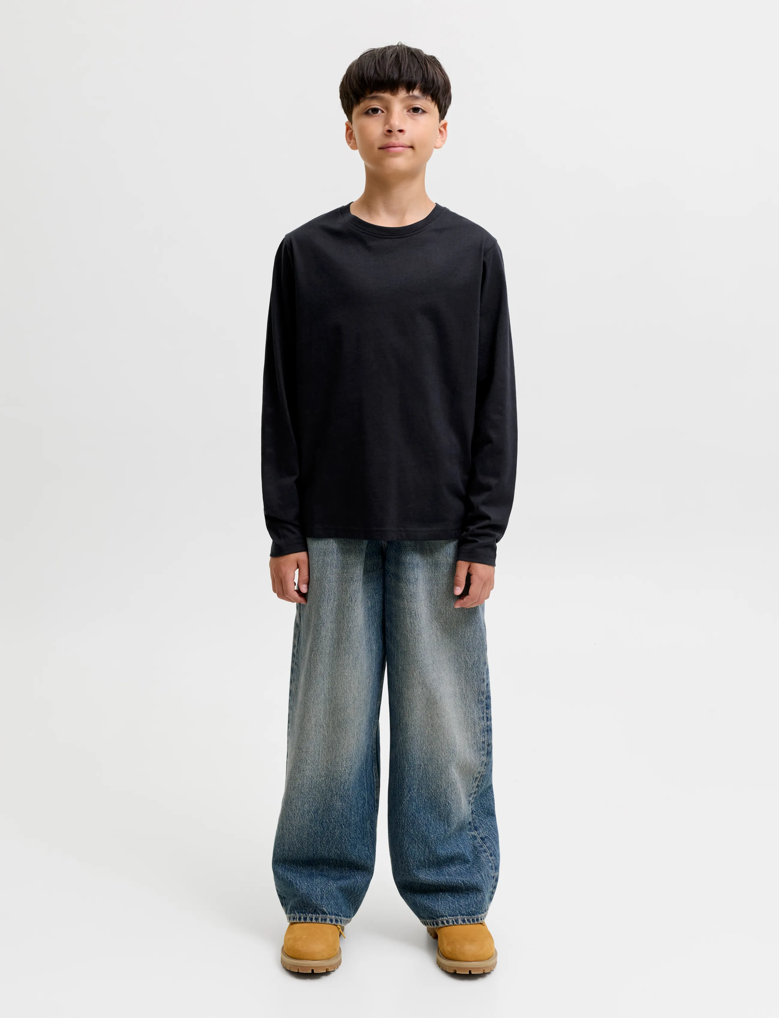 Jack & Jones - JJEORGANIC RLX TEE LS O-NECK NOOS JNR - t-shirts à manches longues - black - 4