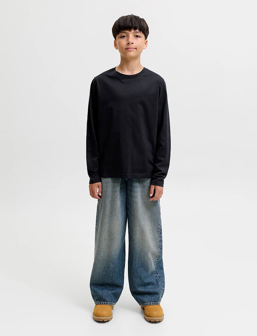 Jack & Jones - JJEORGANIC RLX TEE LS O-NECK NOOS JNR - t-shirts à manches longues - black - 4