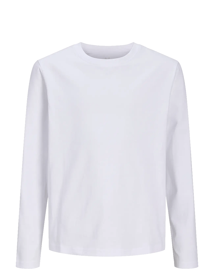 Jack & Jones - JJEORGANIC RLX TEE LS O-NECK NOOS JNR - langærmede t-shirts - bright white - 1