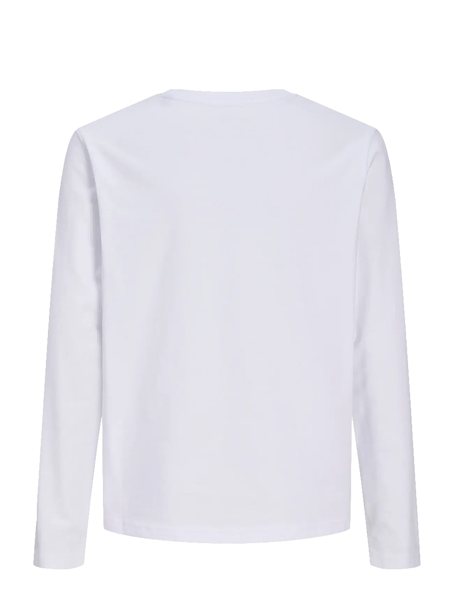 Jack & Jones - JJEORGANIC RLX TEE LS O-NECK NOOS JNR - langærmede t-shirts - bright white - 2