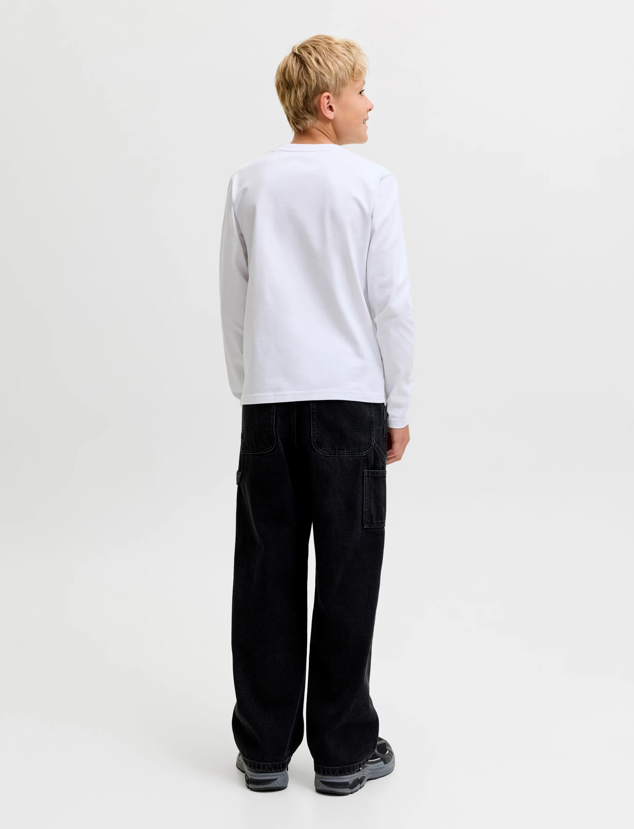 Jack & Jones - JJEORGANIC RLX TEE LS O-NECK NOOS JNR - langærmede t-shirts - bright white - 3