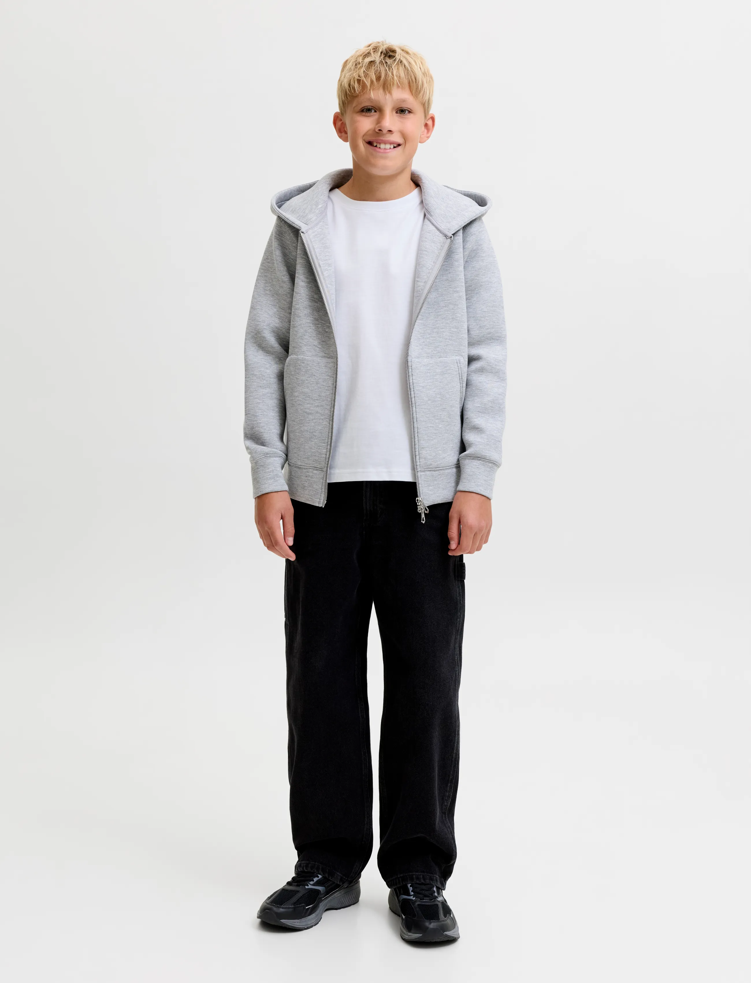 Jack & Jones - JJEORGANIC RLX TEE LS O-NECK NOOS JNR - langærmede t-shirts - bright white - 4