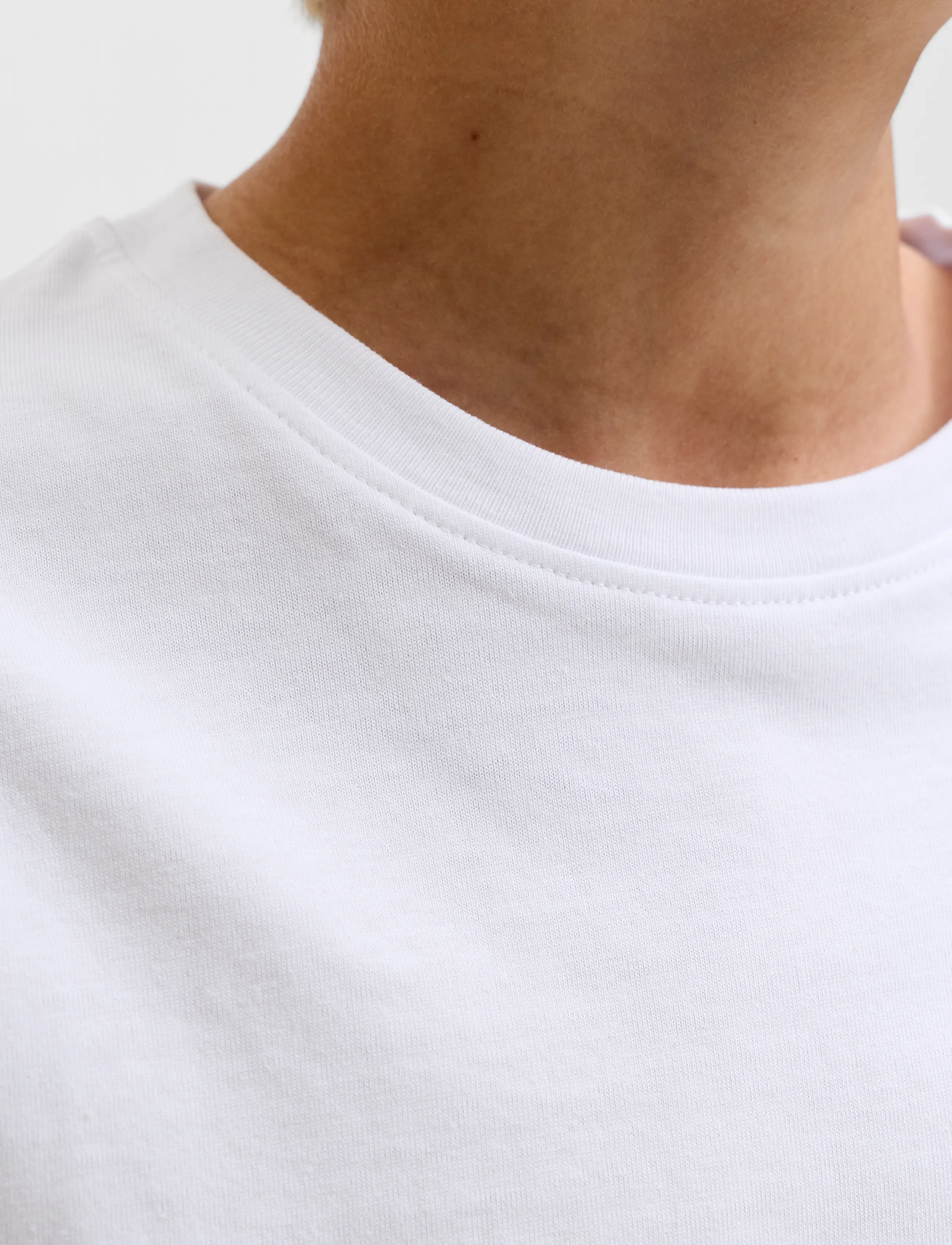 Jack & Jones - JJEORGANIC RLX TEE LS O-NECK NOOS JNR - langærmede t-shirts - bright white - 5