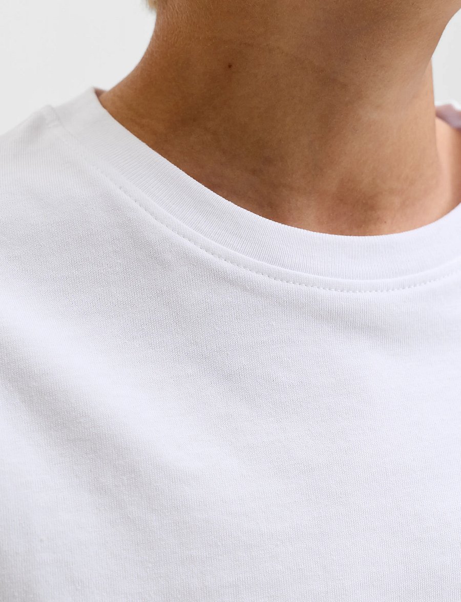 Jack & Jones - JJEORGANIC RLX TEE LS O-NECK NOOS JNR - langærmede t-shirts - bright white - 5