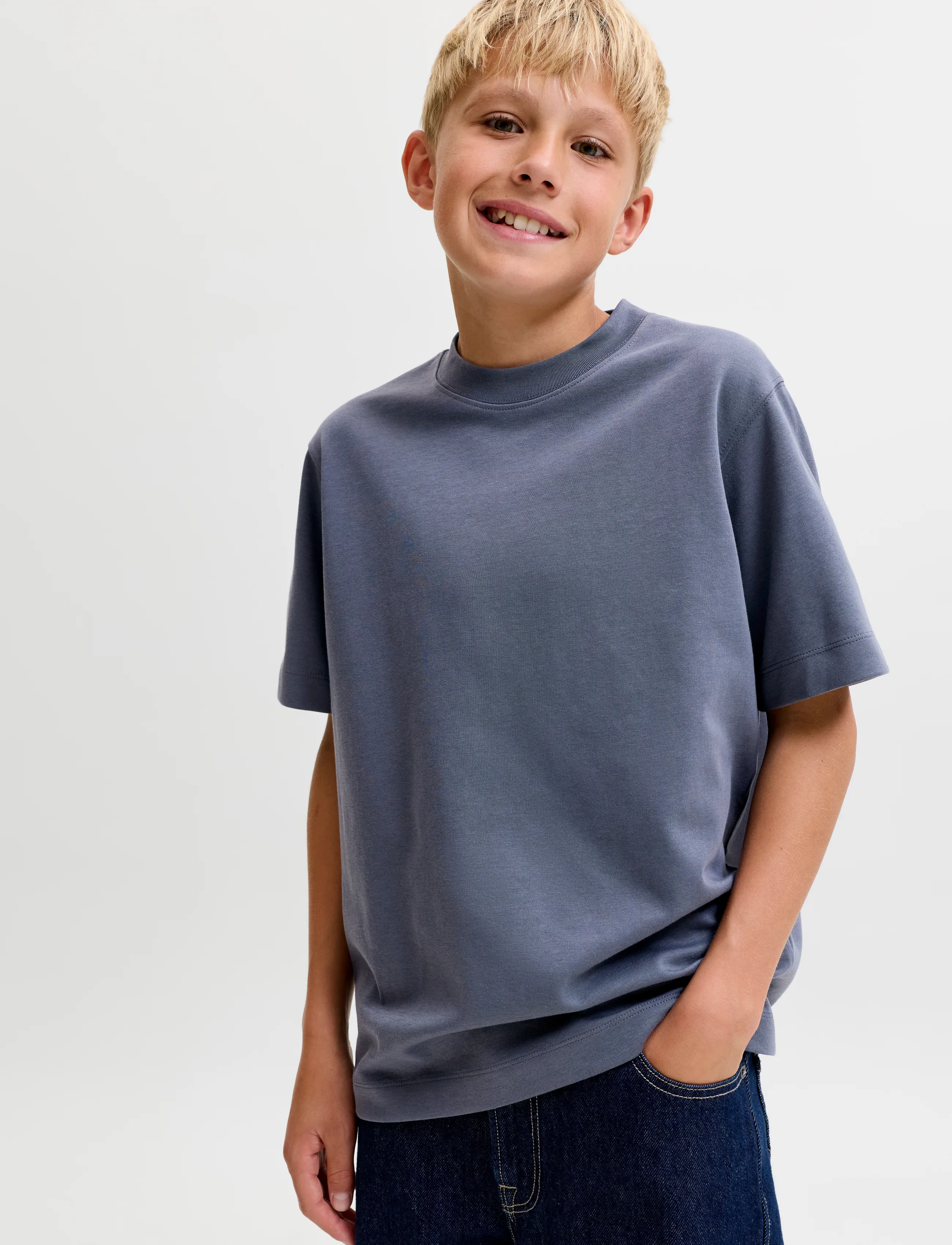 Jack & Jones - JJEBARRON TEE SS O-NECK NOOS JNR - lühikeste varrukatega t-särgid - turbulence - 5