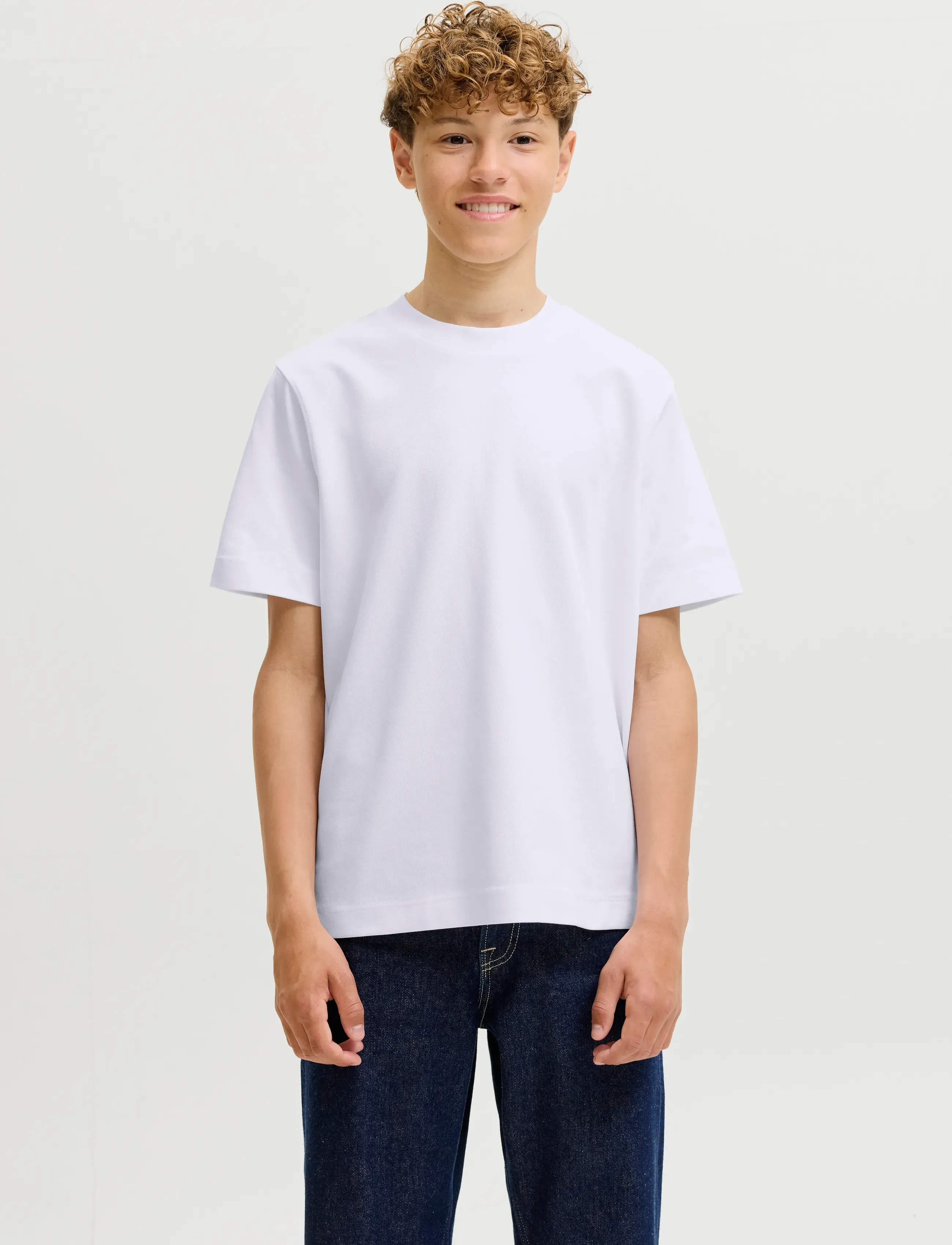 Jack & Jones JJEBARRON TEE SS O-NECK NOOS JNR - Kurzärmelige - WHITE / white