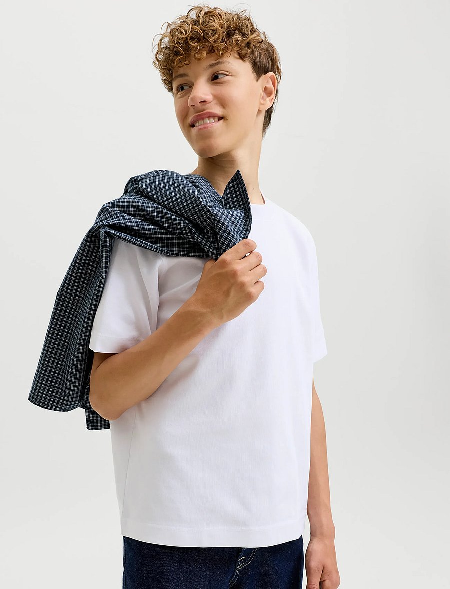 Jack & Jones - JJEBARRON TEE SS O-NECK NOOS JNR - white - 4