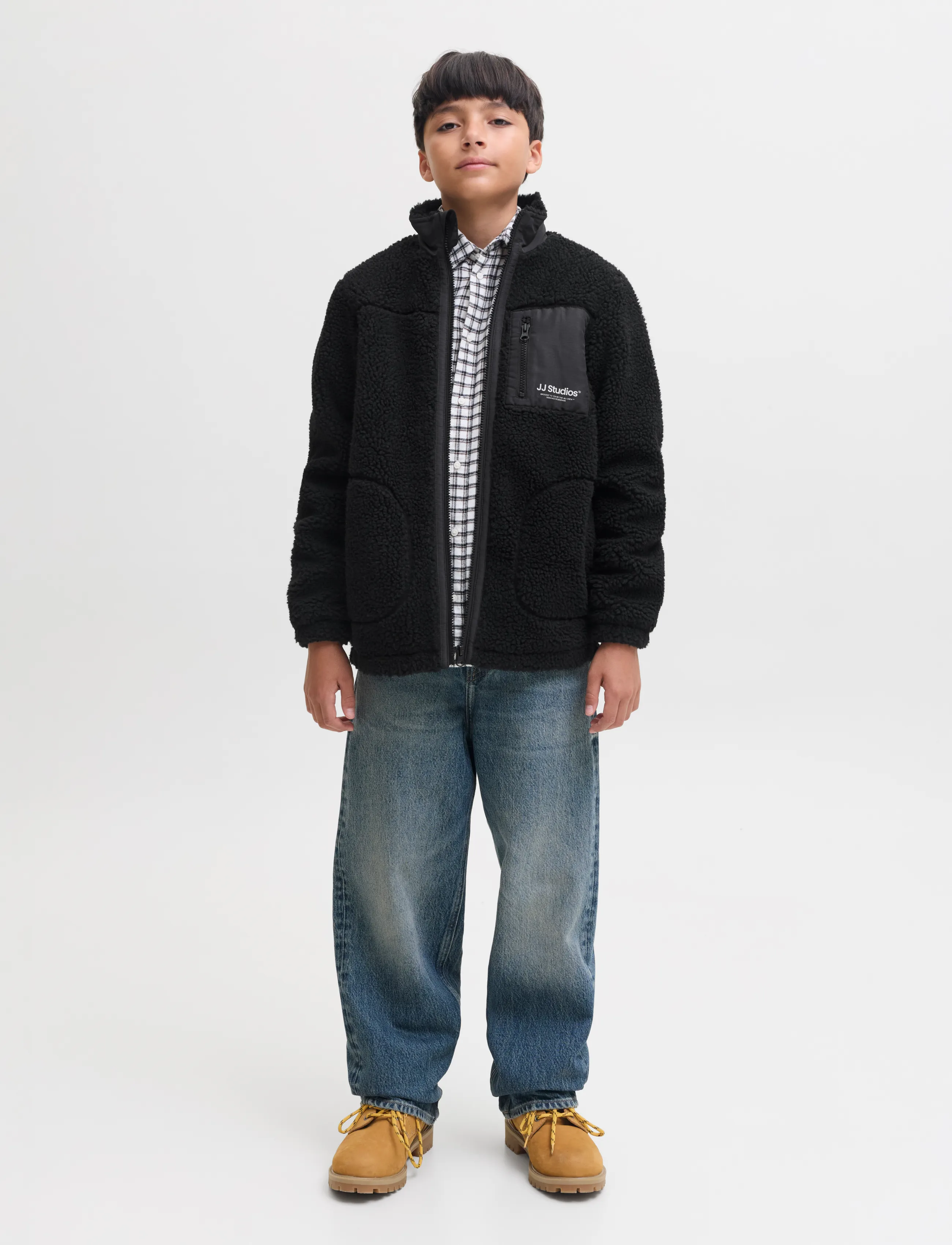 Jack & Jones - JJESOHO TEDDY JACKET AW26 SN JNR - fleecejacken - black - 3