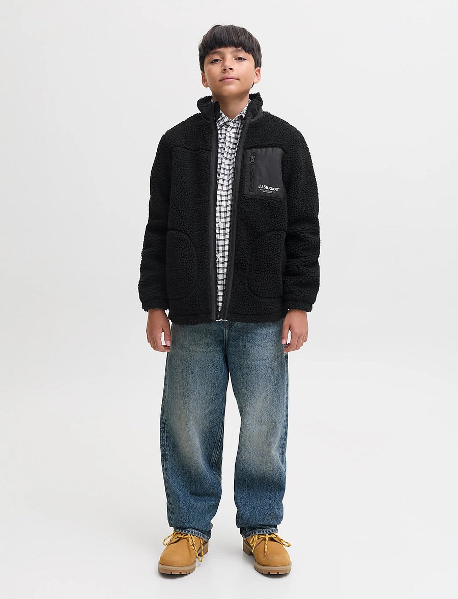 Jack & Jones - JJESOHO TEDDY JACKET AW26 SN JNR - fleecejacken - black - 3