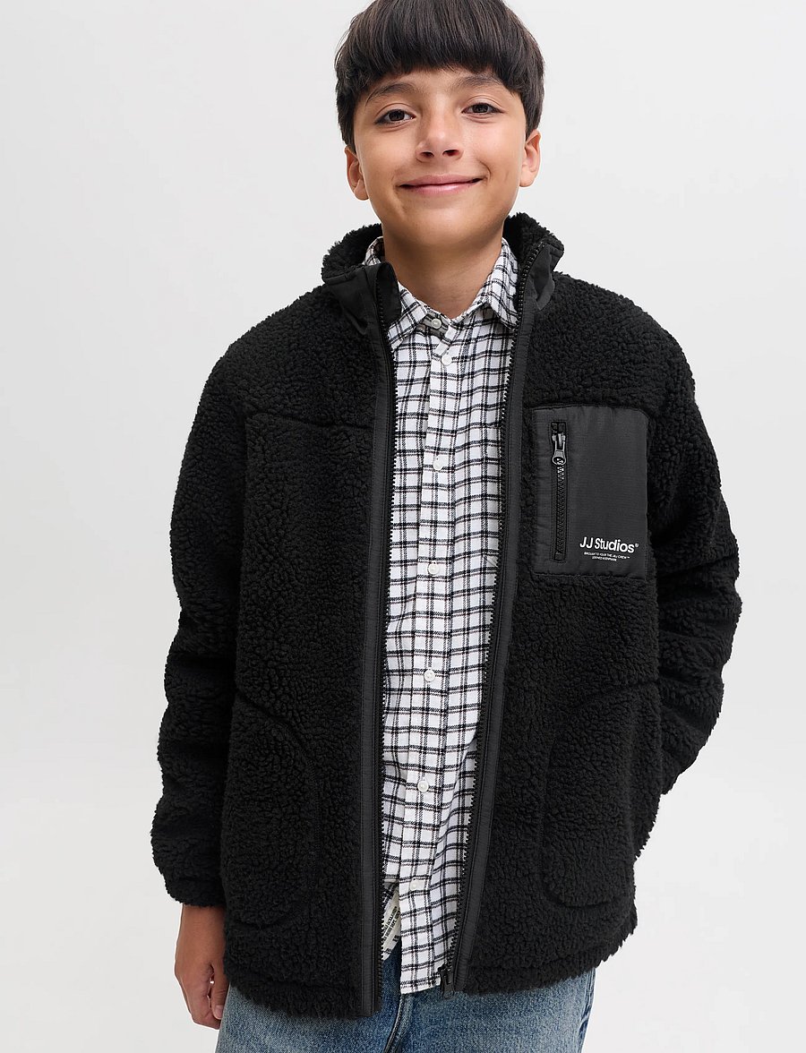 Jack & Jones - JJESOHO TEDDY JACKET AW26 SN JNR - fleecejacken - black - 5
