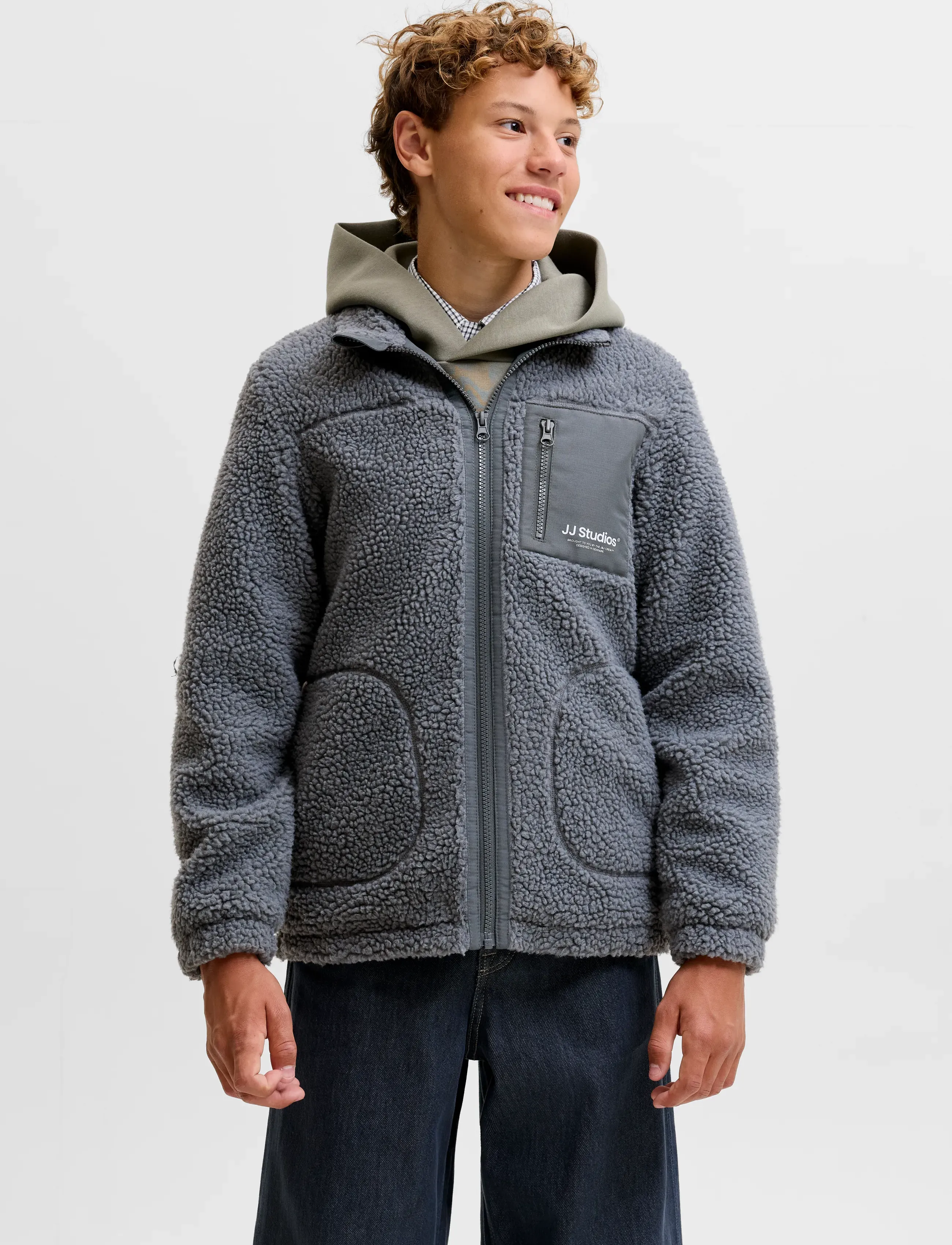 Jack & Jones - JJESOHO TEDDY JACKET AW26 SN JNR - fleecejacken - turbulence - 0