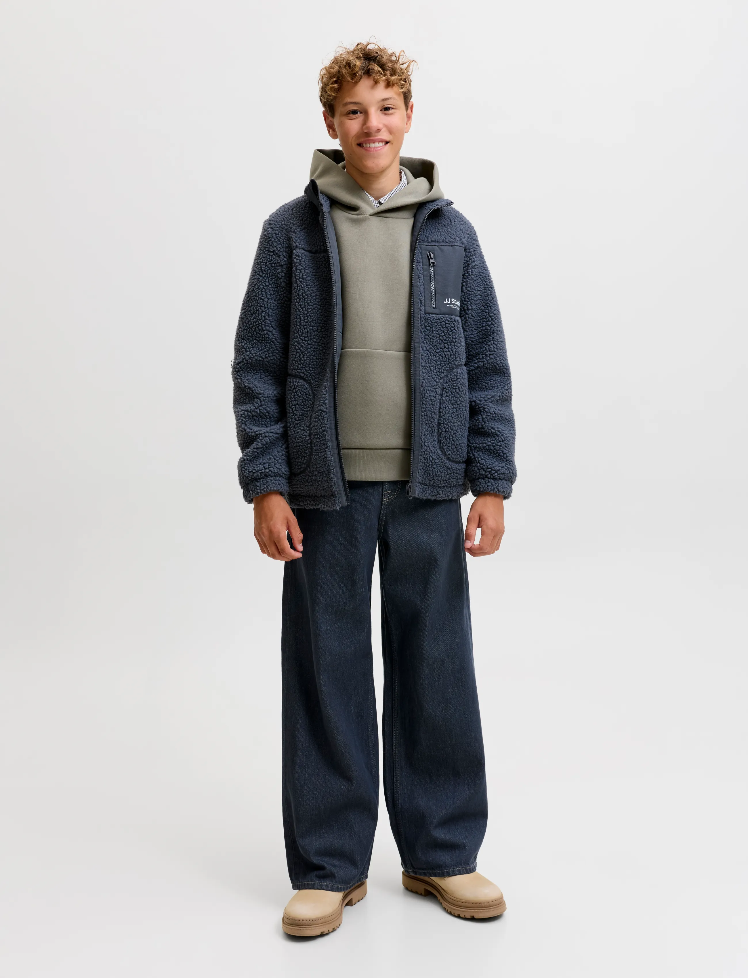 Jack & Jones - JJESOHO TEDDY JACKET AW26 SN JNR - fleecejacken - turbulence - 4