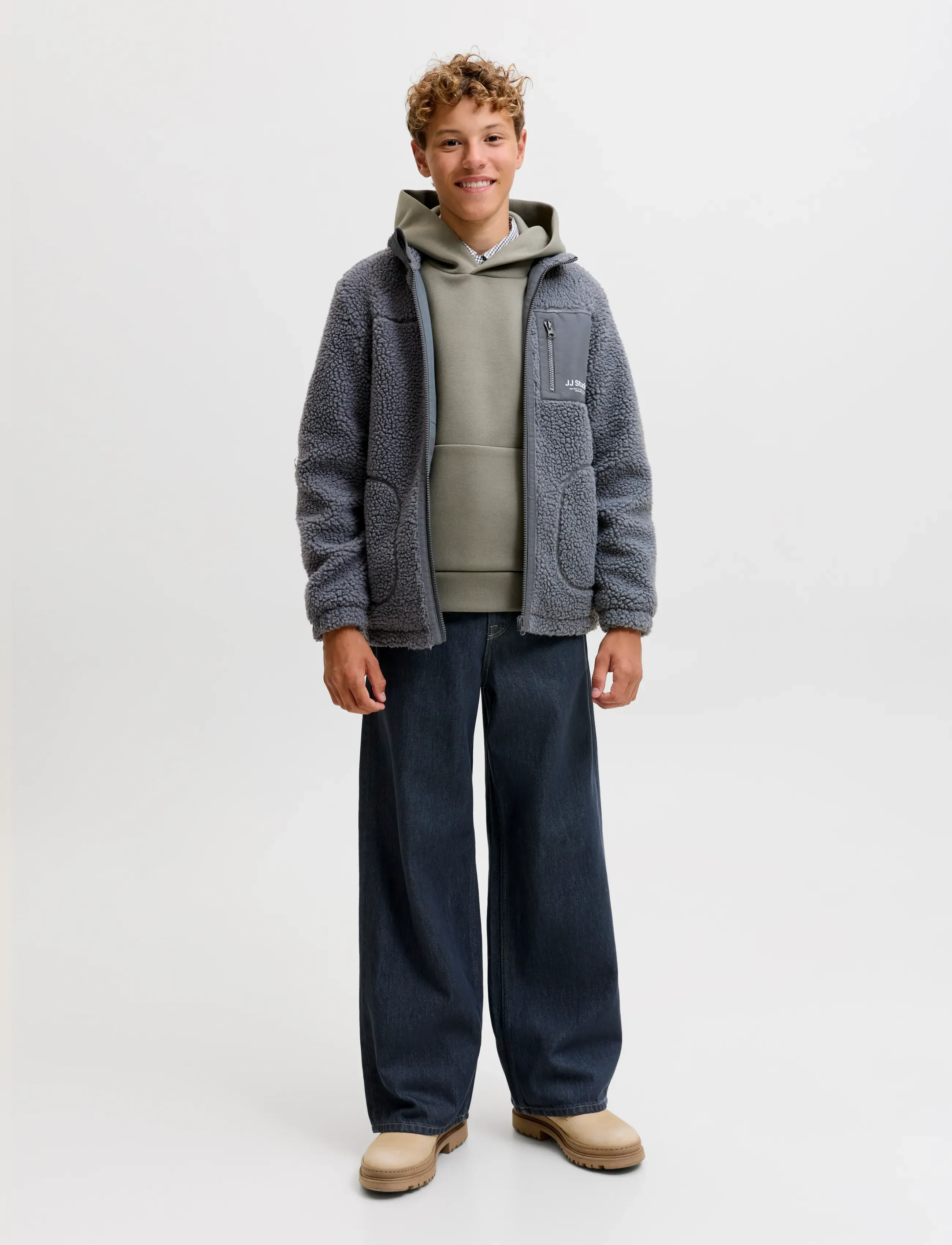 Jack & Jones - JJESOHO TEDDY JACKET AW26 SN JNR - fleecejacken - turbulence - 4