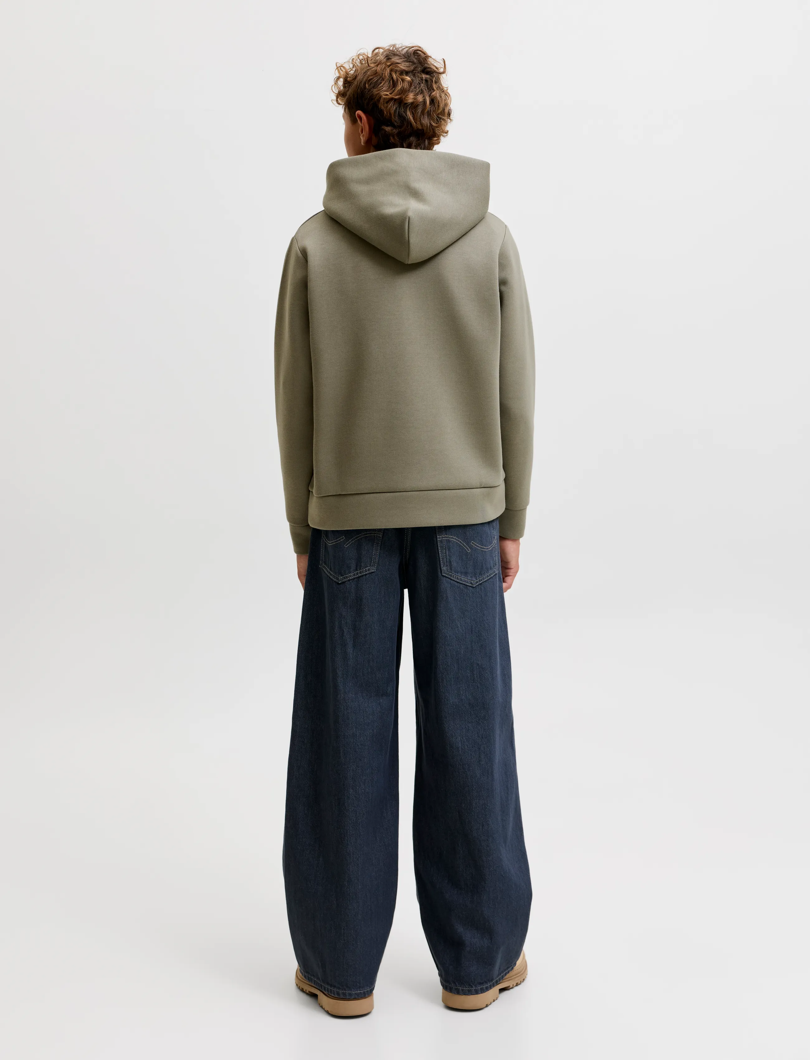 Jack & Jones - JJEBARRON SWEAT HOOD NOOS JNR - vetiver - 3