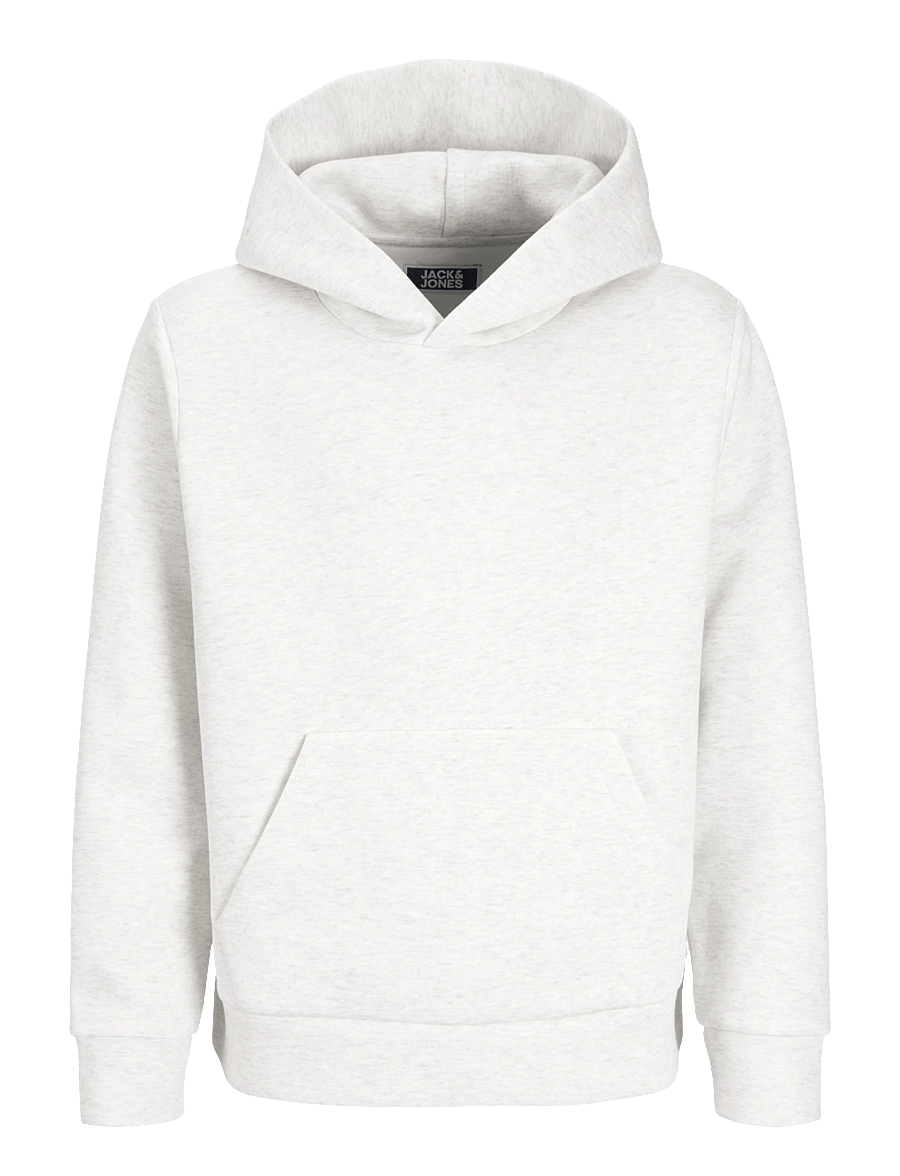 Jack & Jones - JJEBARRON SWEAT HOOD NOOS JNR - huvtröjor - white melange - 1