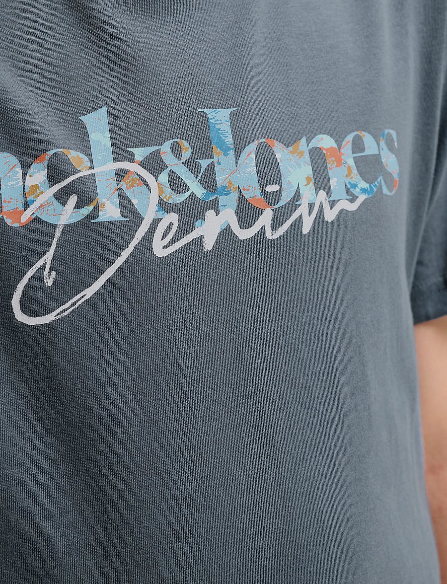 Jack & Jones - JJTOM TEE SS CREW NECK SN JNR - kortærmede t-shirts - turbulence - 5