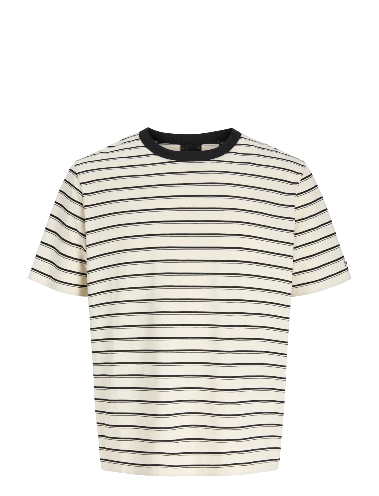 Jack & Jones JJAXEL STRIPE TEE SS CREW NECK JNR - Oberteile & T-Shirts - ANTIQUE WHITE / cream