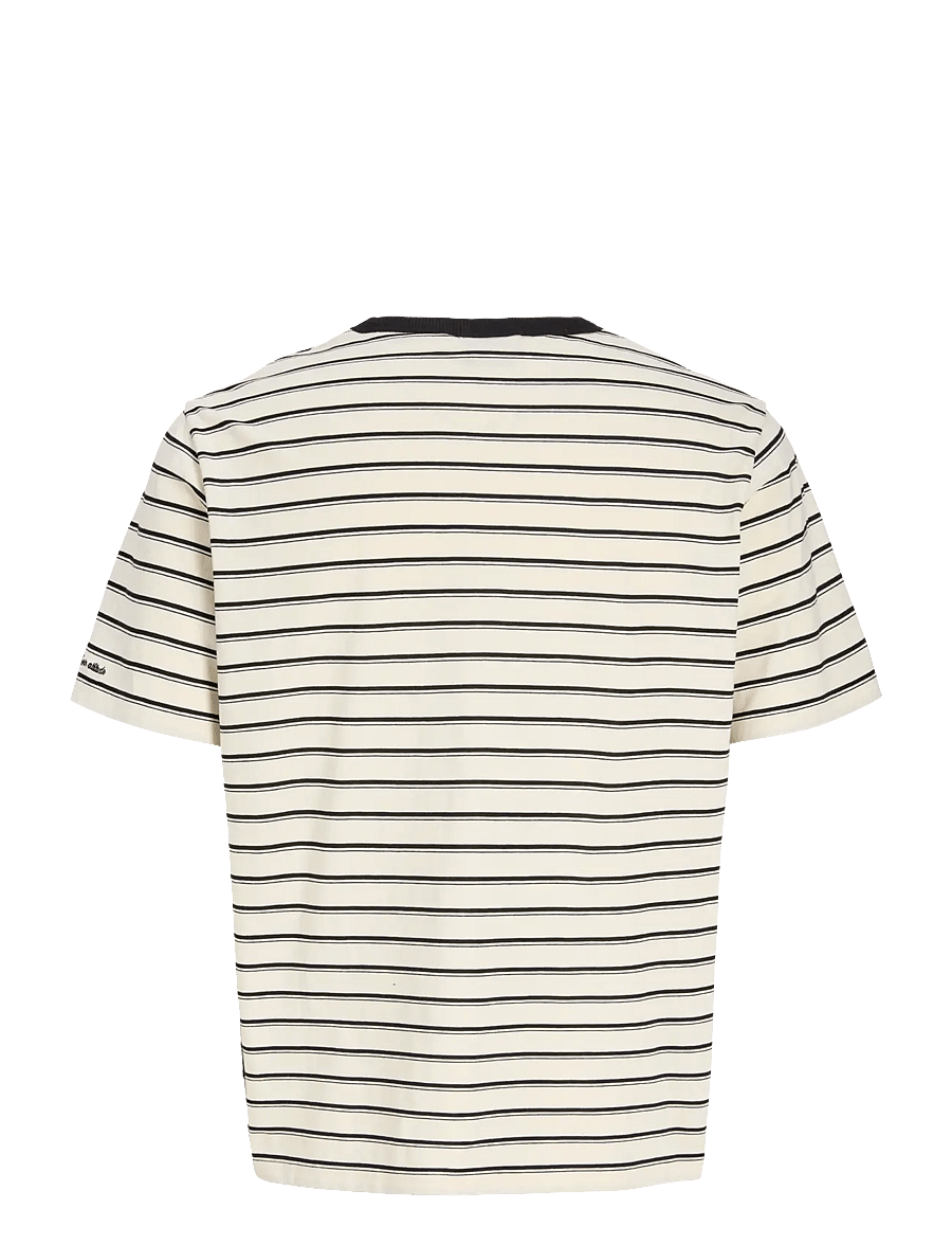 Jack & Jones - JJAXEL STRIPE TEE SS CREW NECK JNR - antique white - 1
