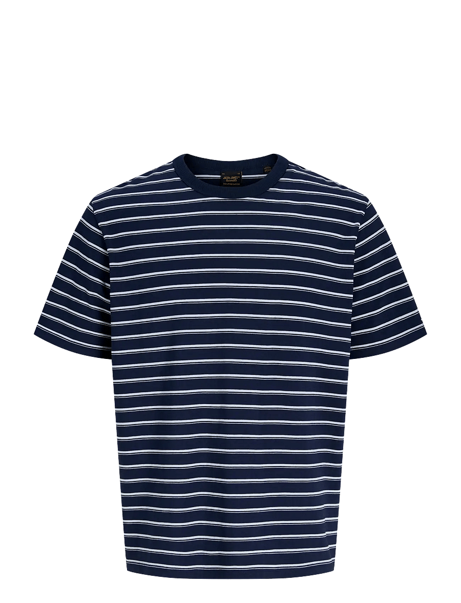 Jack & Jones - JJAXEL STRIPE TEE SS CREW NECK JNR - kortærmede t-shirts - navy blazer - 0