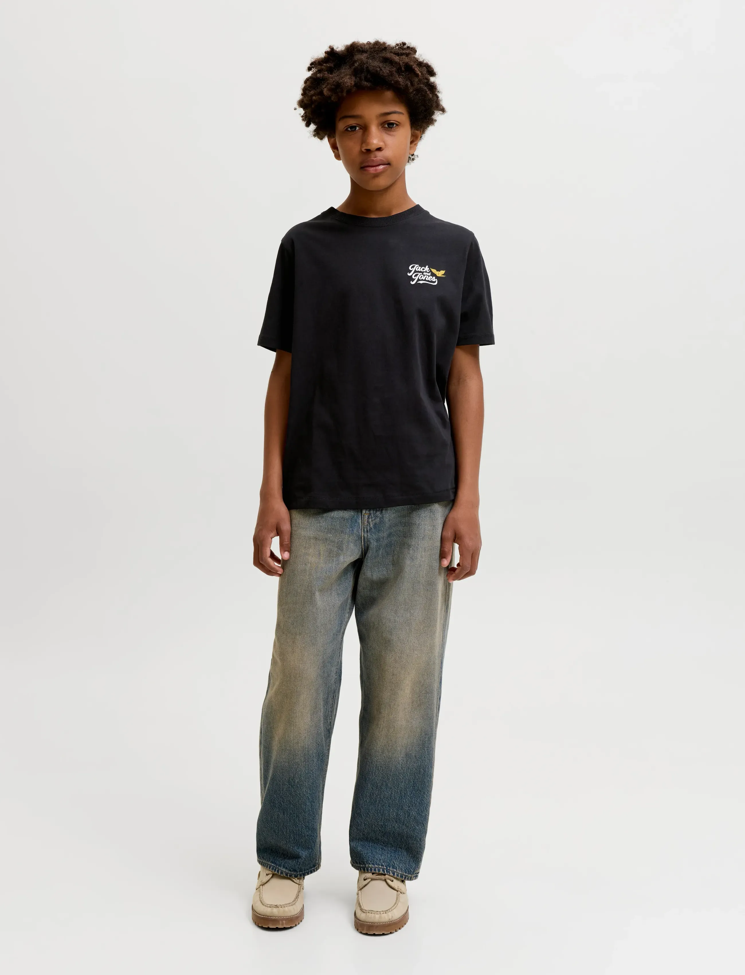 Jack & Jones - JJLEGEND TEE SS CREW NECK JNR - short-sleeved t-shirts - black - 4