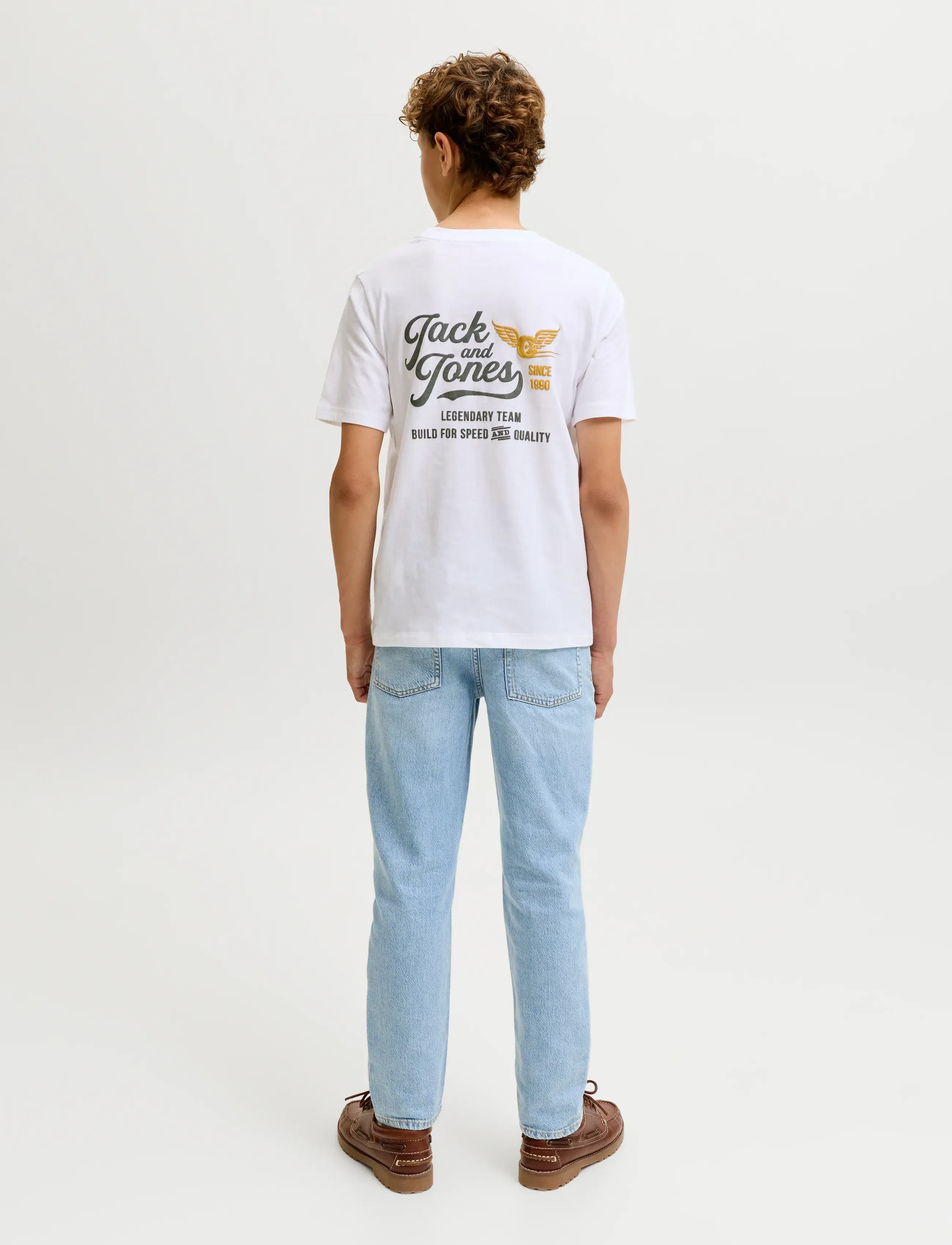 Jack & Jones - JJLEGEND TEE SS CREW NECK JNR - short-sleeved t-shirts - bright white - 3