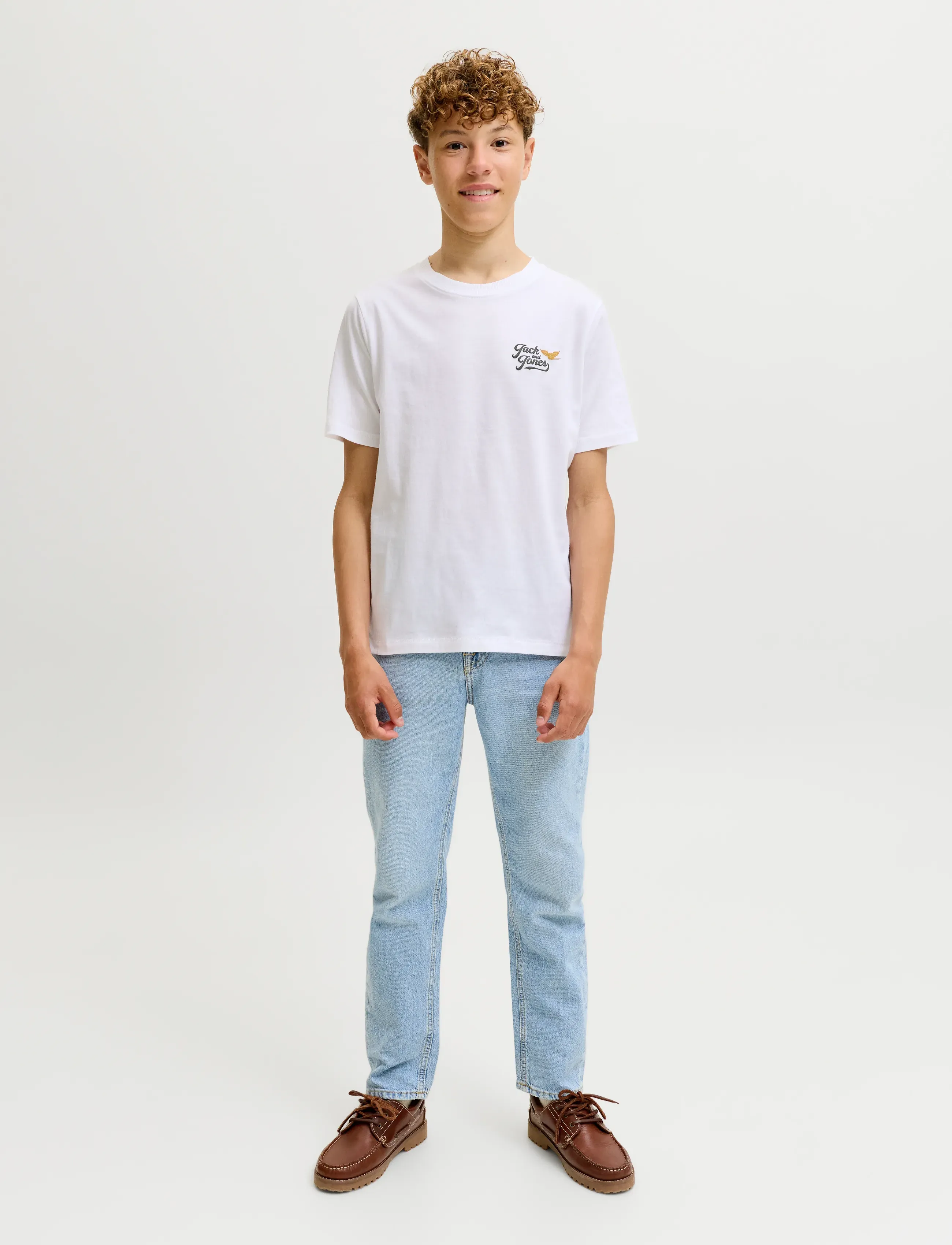 Jack & Jones - JJLEGEND TEE SS CREW NECK JNR - short-sleeved t-shirts - bright white - 4