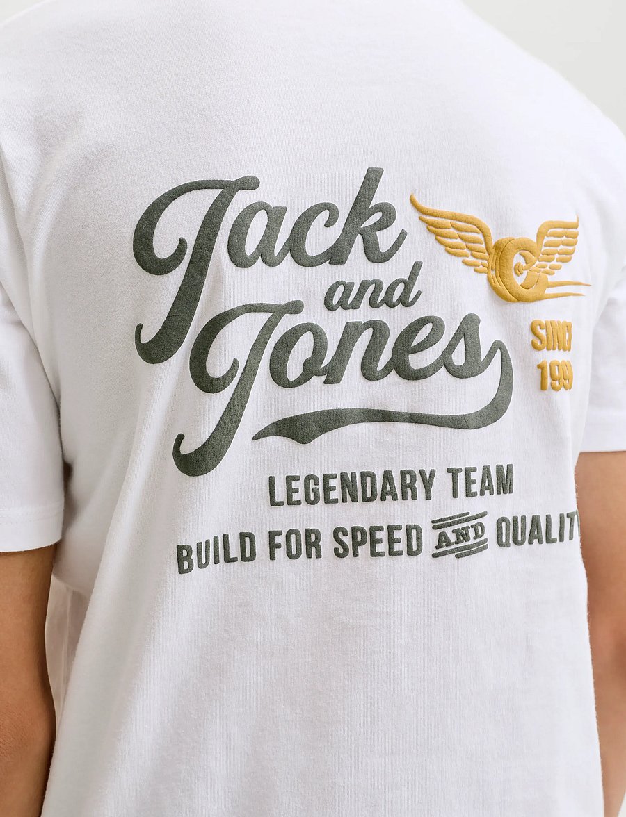 Jack & Jones - JJLEGEND TEE SS CREW NECK JNR - lühikeste varrukatega t-särgid - bright white - 5