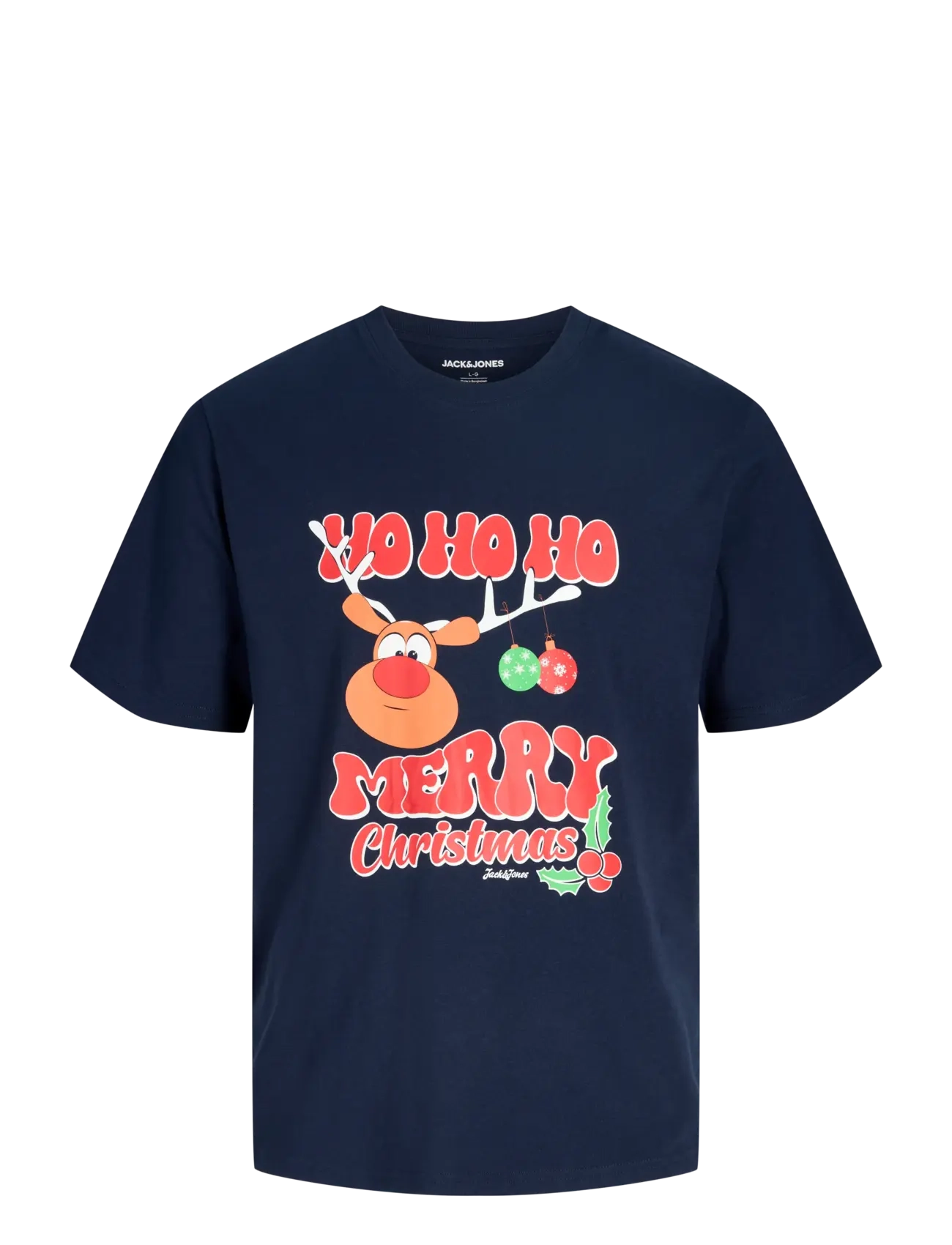 Jack & Jones - JJXMAS FUN TEE SS CREW NECK JNR - navy blazer - 0