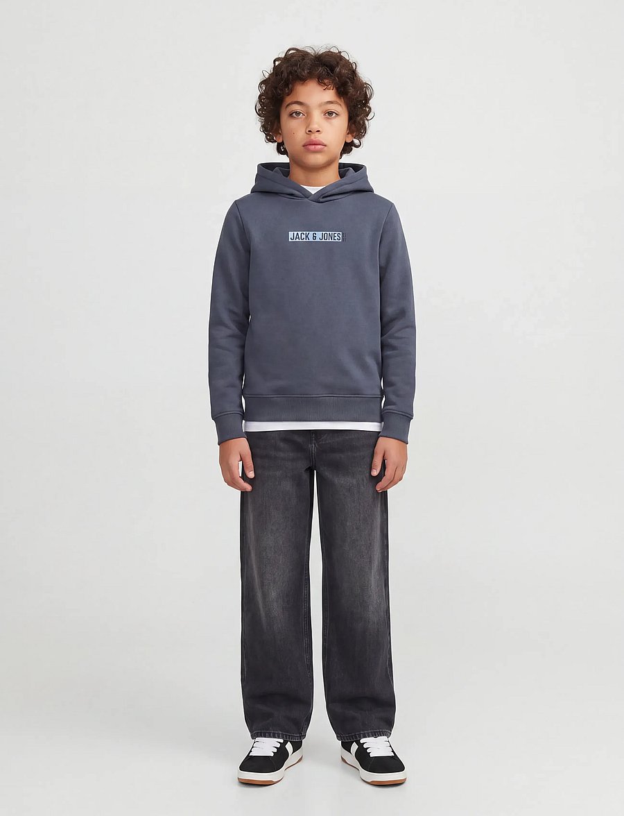 Jack & Jones - JJMUNK SWEAT HOOD JNR - bluzy z kapturem - turbulence - 2