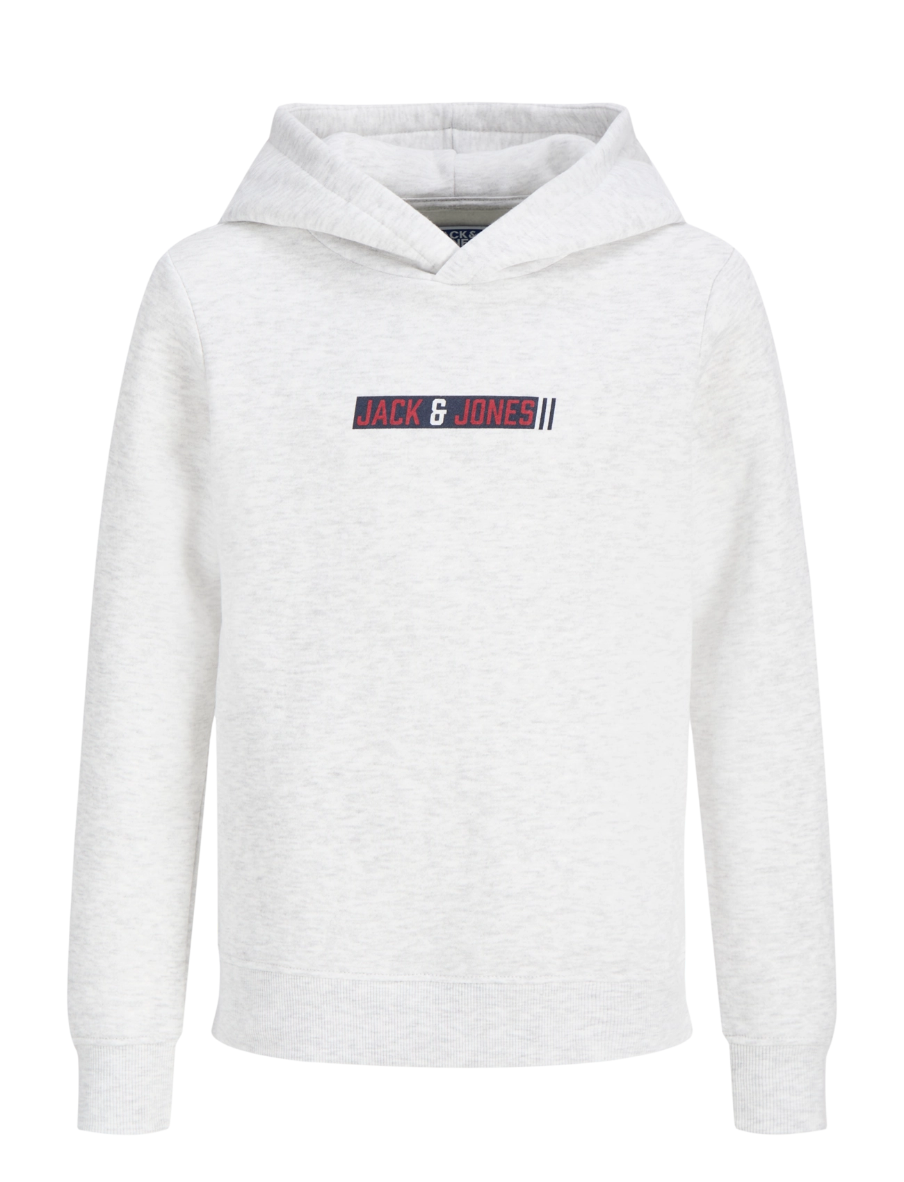 Jack & Jones JJMUNK SWEAT HOOD JNR - Back to school - WHITE MELANGE / grey