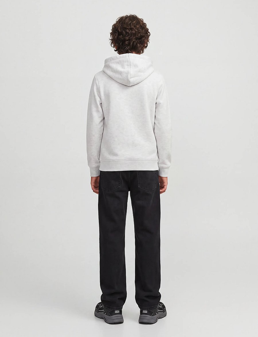 Jack & Jones - JJMUNK SWEAT HOOD JNR - hættetrøjer - white melange - 2