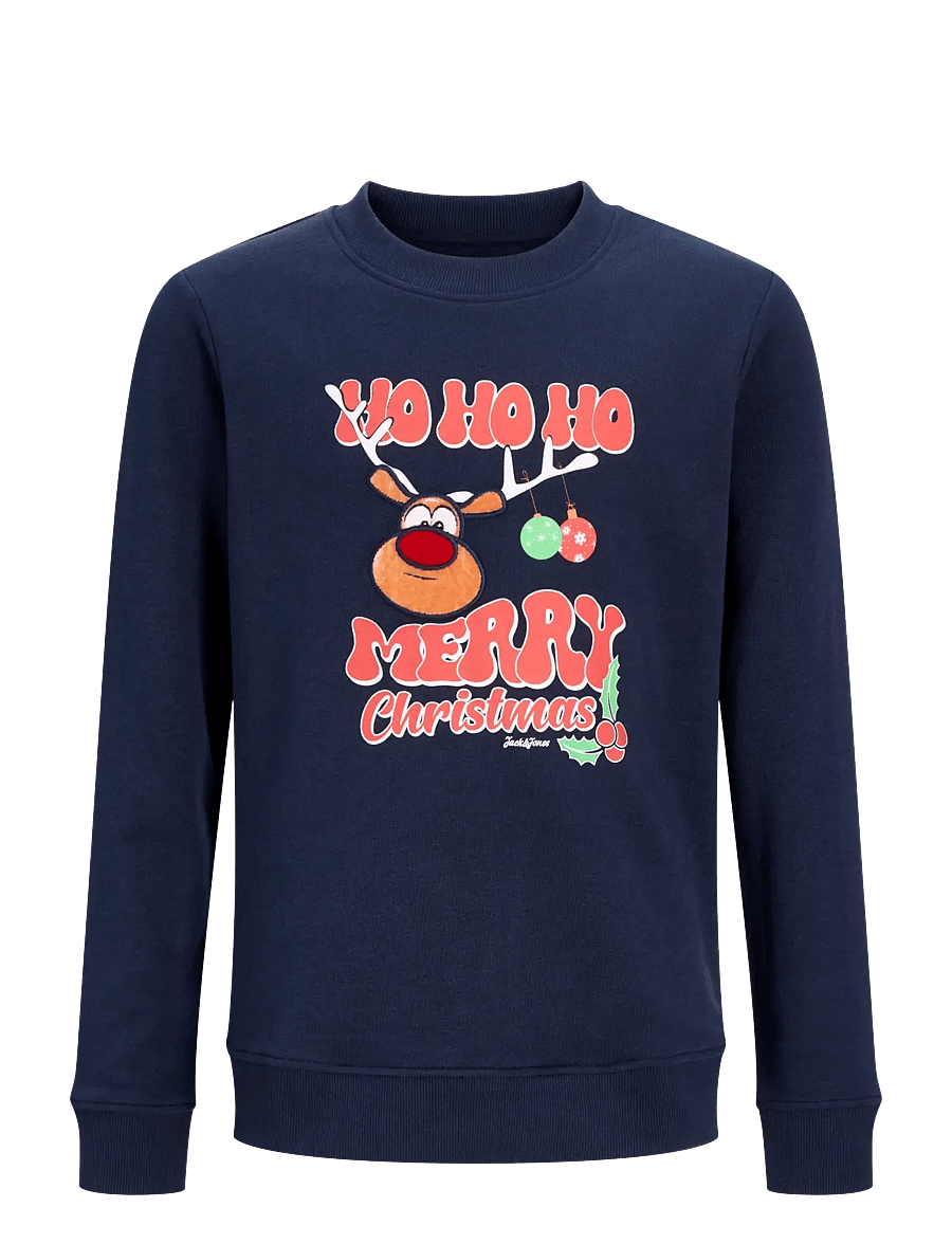 Jack & Jones - JJXMAS FUN SWEAT CREW NECK JNR - navy blazer - 0