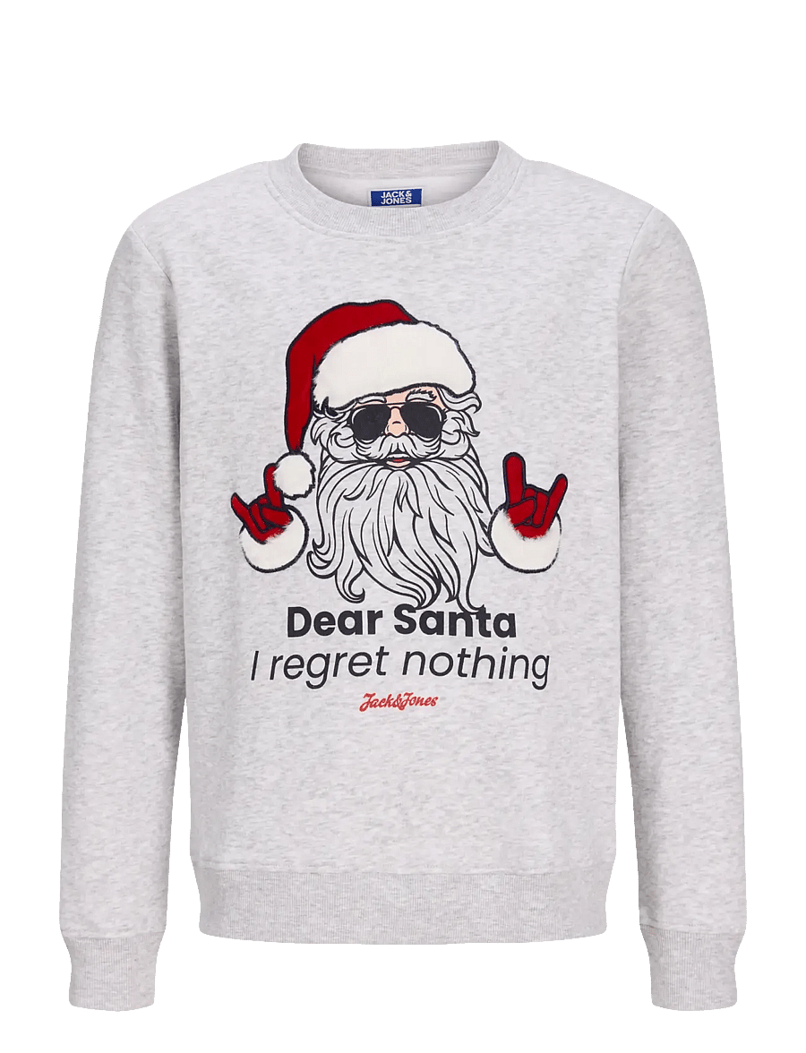 Jack & Jones - JJXMAS FUN SWEAT CREW NECK JNR - white melange - 0
