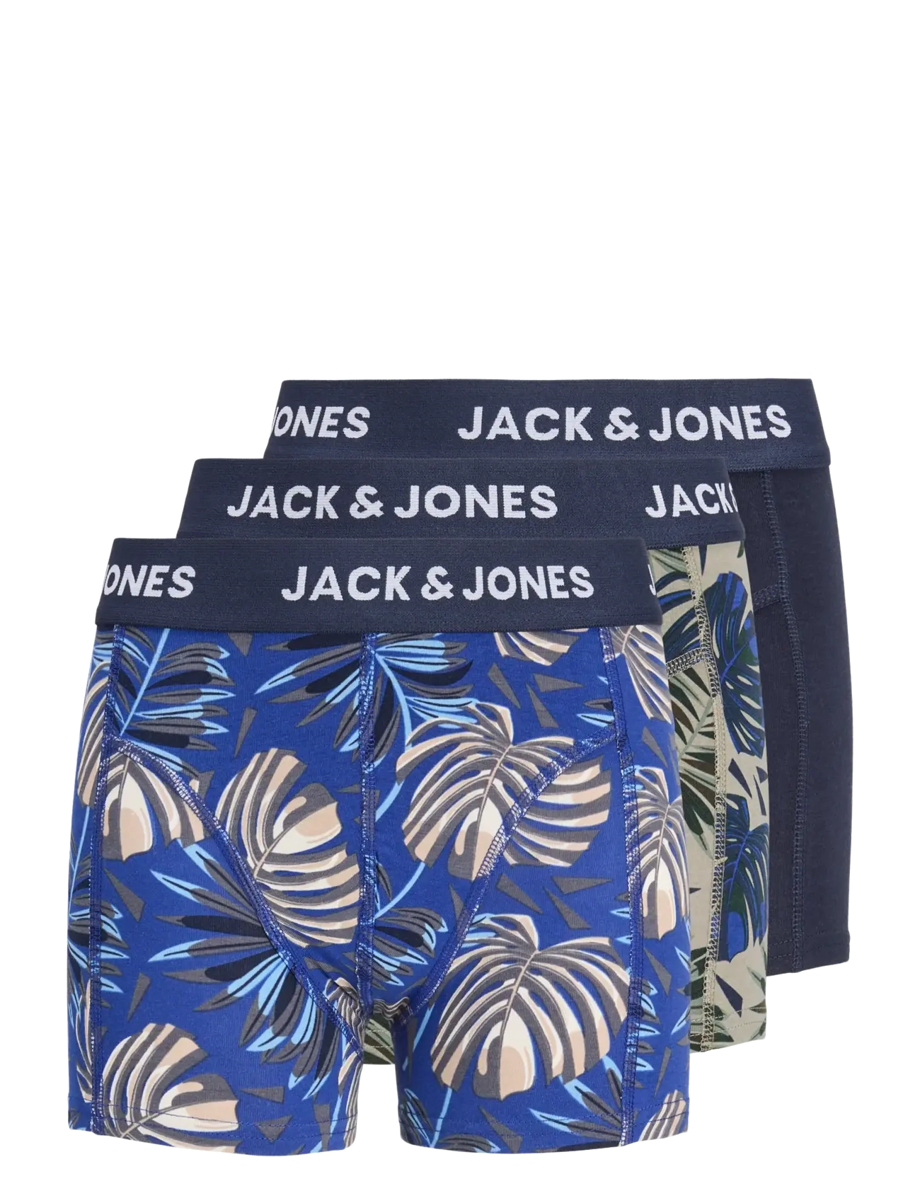 Jack & Jones JACHENDO LEAVES TRUNKS 3 PACK JNR - Tøj - VETIVER / khaki/green
