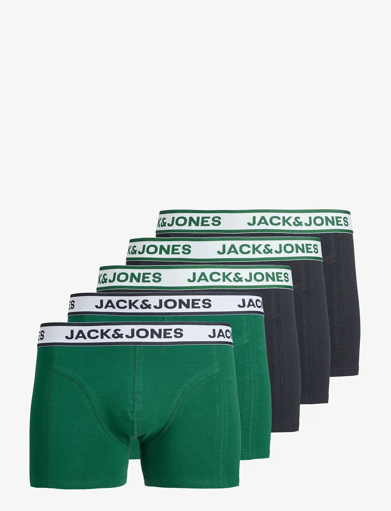 Jack & Jones - JACNOLAN SOLID TRUNKS 5 PACK JNR SN - underbukser - rain forest - 0