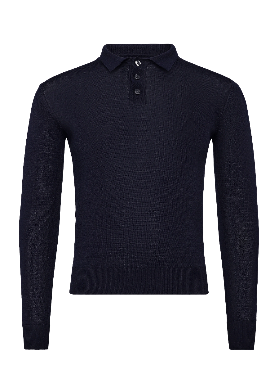 Jack & Jones - JPRBLAMERINO KNIT POLO JNR - langærmede poloer - night sky - 1
