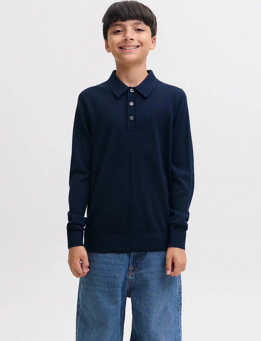 Jack & Jones - JPRBLAMERINO KNIT POLO JNR - night sky - 0