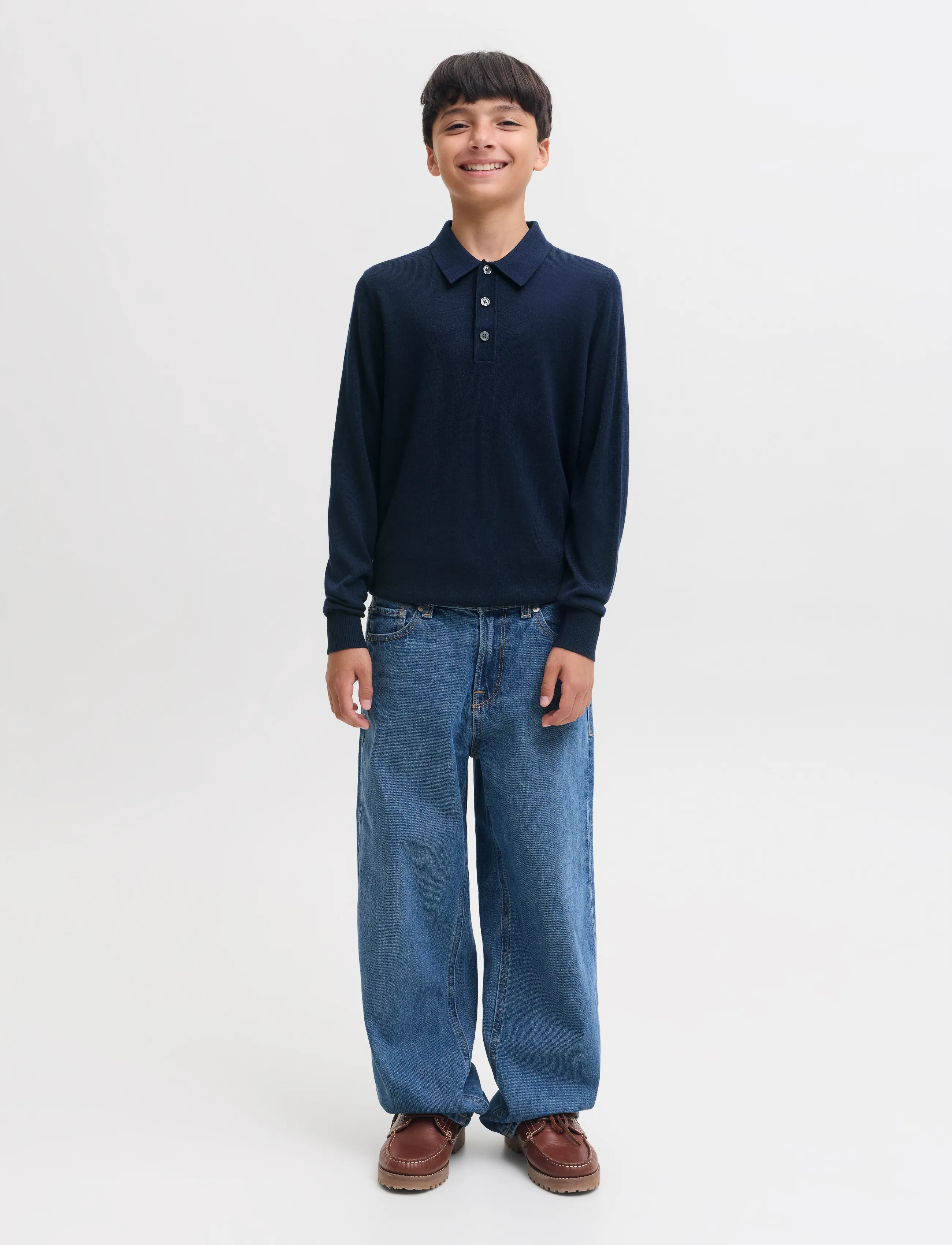 Jack & Jones - JPRBLAMERINO KNIT POLO JNR - night sky - 3