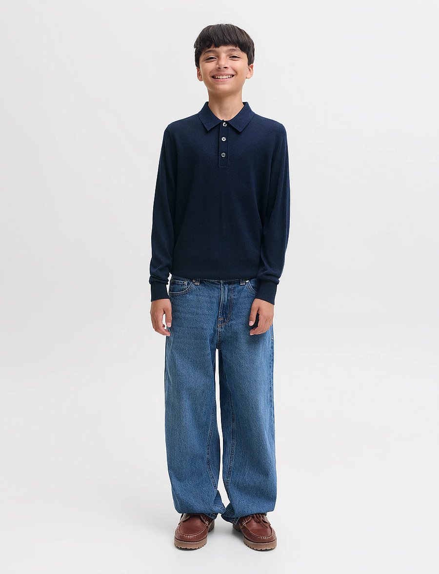 Jack & Jones - JPRBLAMERINO KNIT POLO JNR - night sky - 3