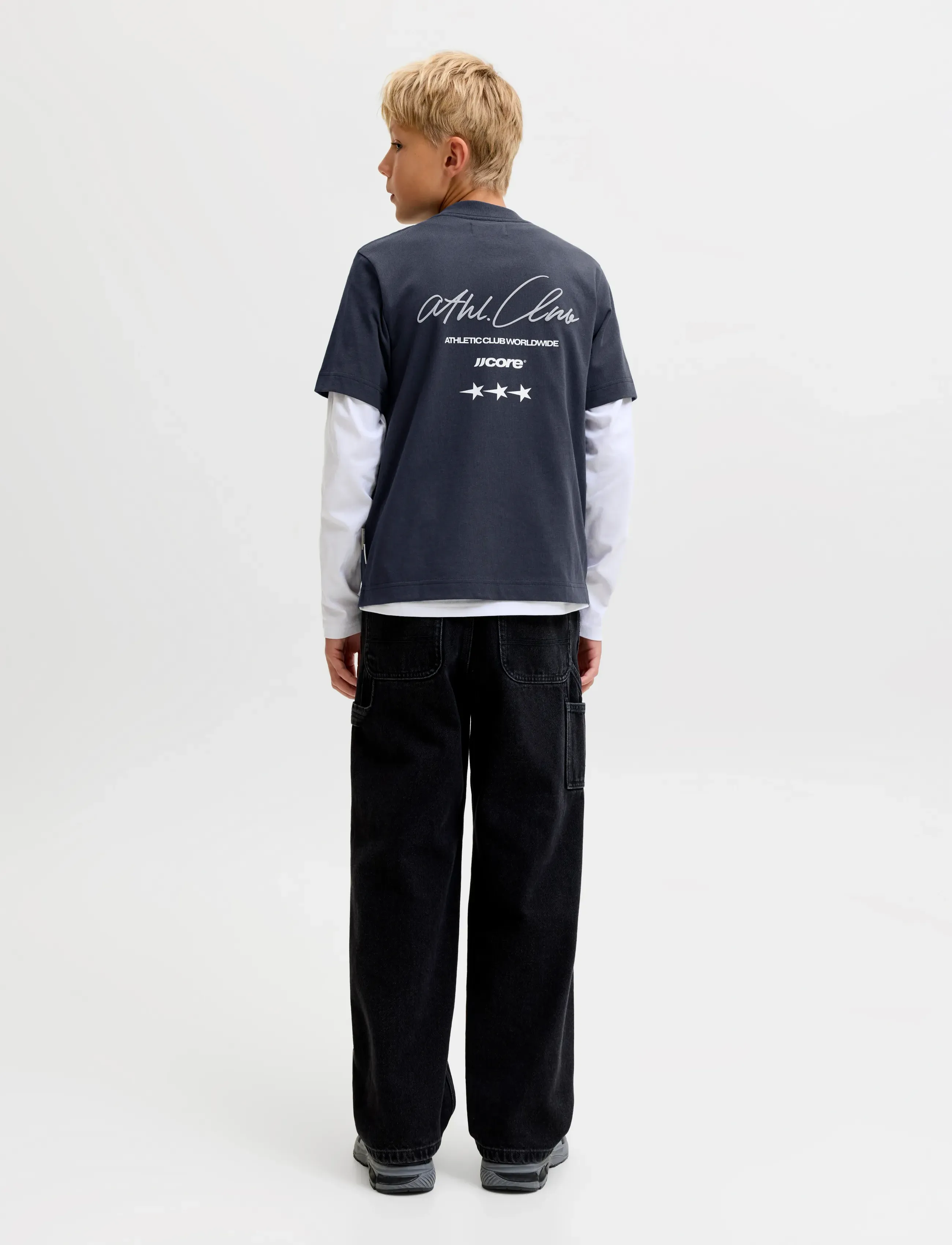 Jack & Jones - JCOCLUB BACK SCRIPT TEE SS CN SN JNR - outer space - 3