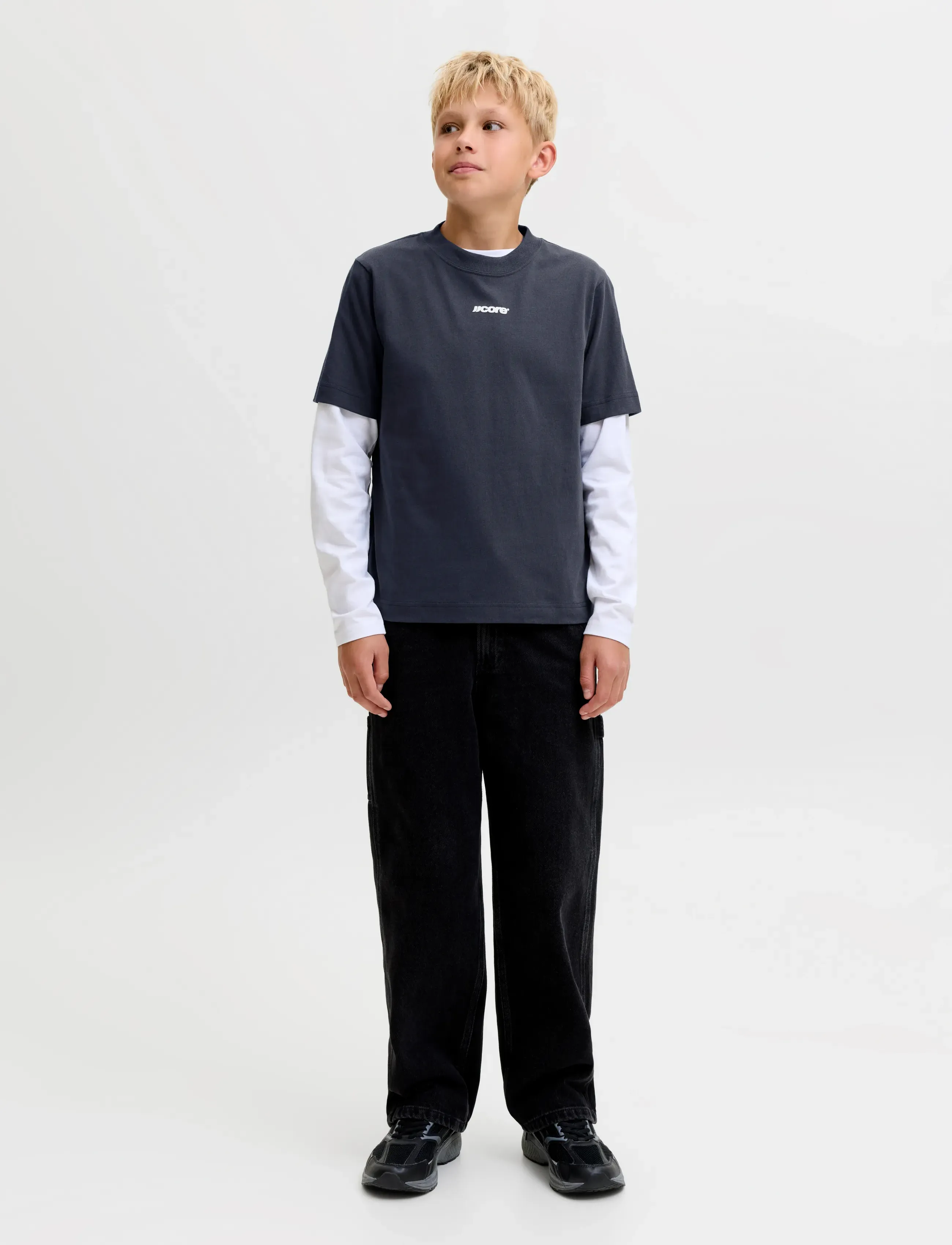 Jack & Jones - JCOCLUB BACK SCRIPT TEE SS CN SN JNR - outer space - 4