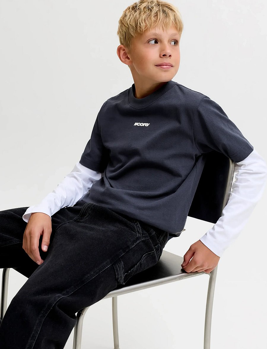 Jack & Jones - JCOCLUB BACK SCRIPT TEE SS CN SN JNR - outer space - 5