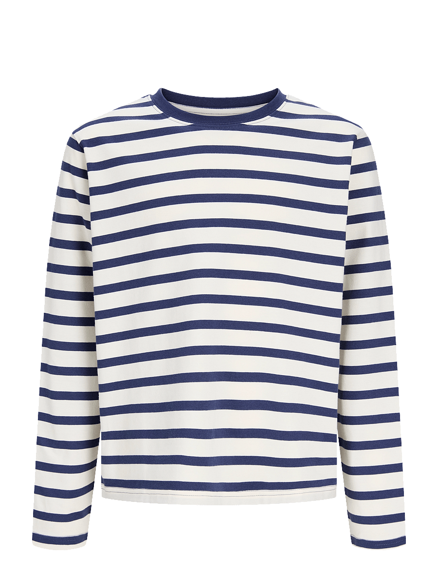 Jack & Jones - JORNORREBRO STRIPE TEE LS CREW NECK JNR - langärmelig - crown blue - 1