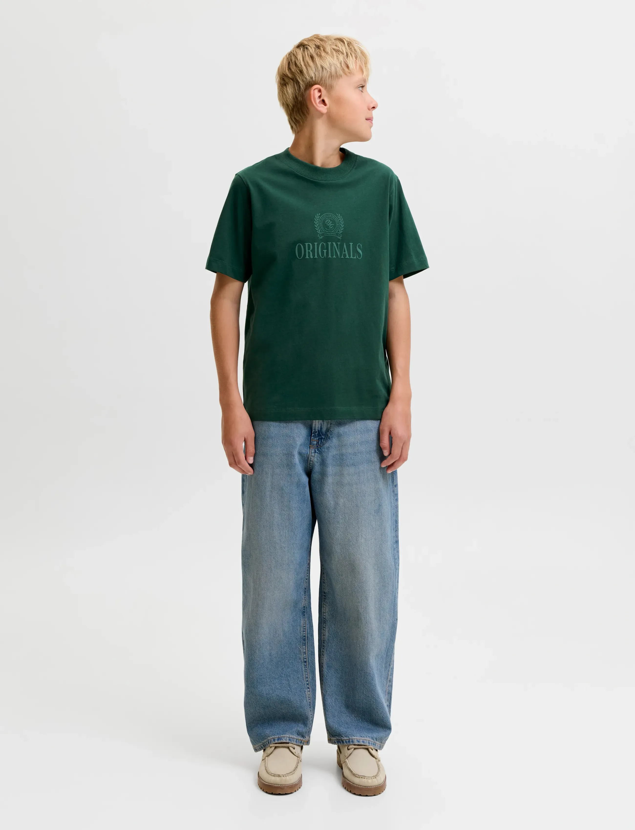 Jack & Jones - JORFREDERIKSBERG MONOGRAM TEE SS CN JNR - pine grove - 3