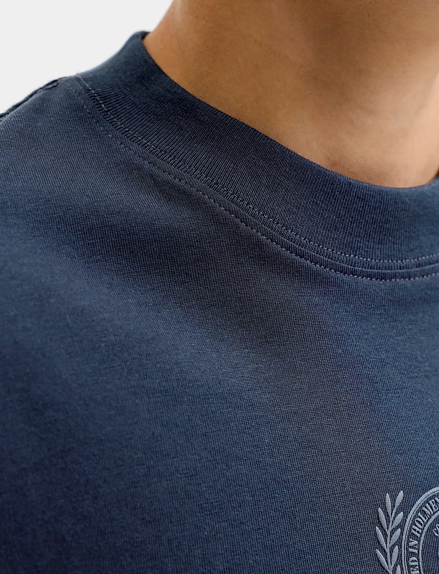 Jack & Jones - JORFREDERIKSBERG MONOGRAM TEE SS CN JNR - kortærmede t-shirts - sky captain - 5