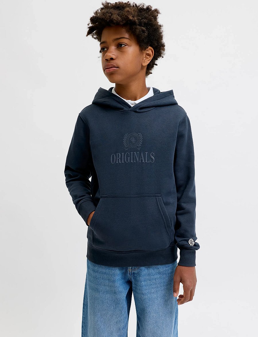 Jack & Jones - JORFREDERIKSBERG MONOGRAM SWEAT HOOD JN - kapuutsiga pusad - sky captain - 0